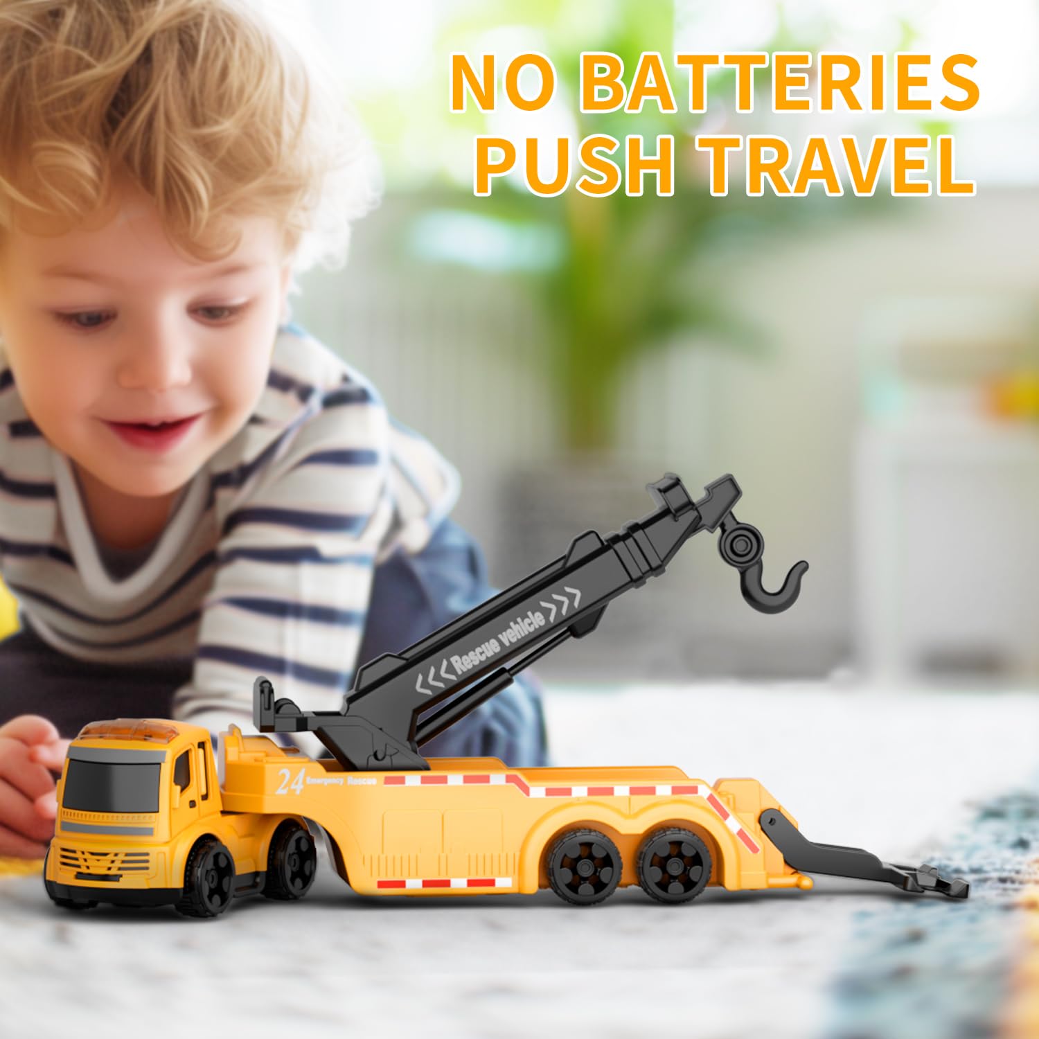 GizmoVine Tow Truck Toy - 360° Crane Arm & Loading Function for Kids 3+ 13