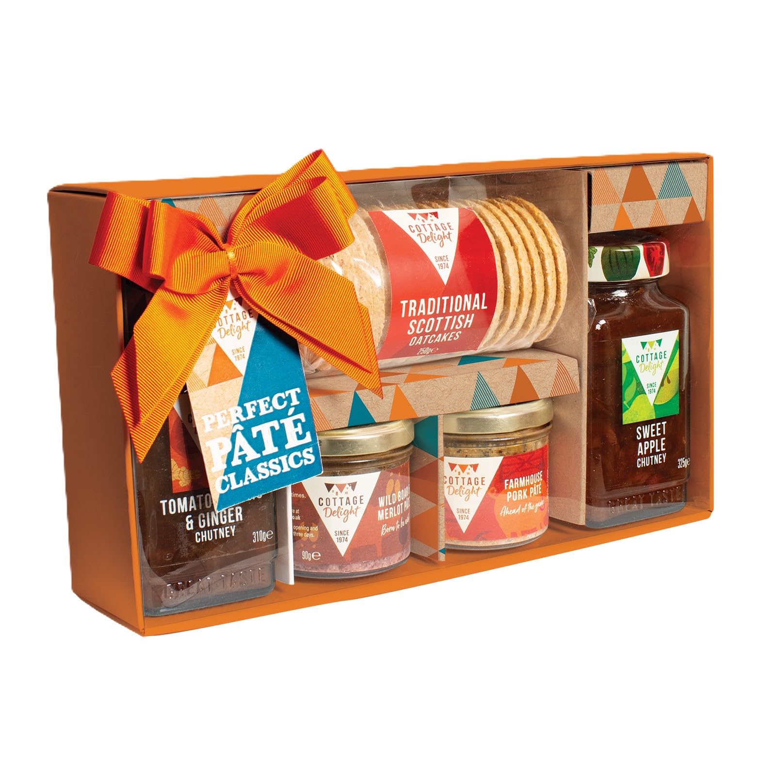 Cottage Delight Pate Hamper - Tomato Garlic & Ginger Pate Classics with Chutneys & Oatcakes