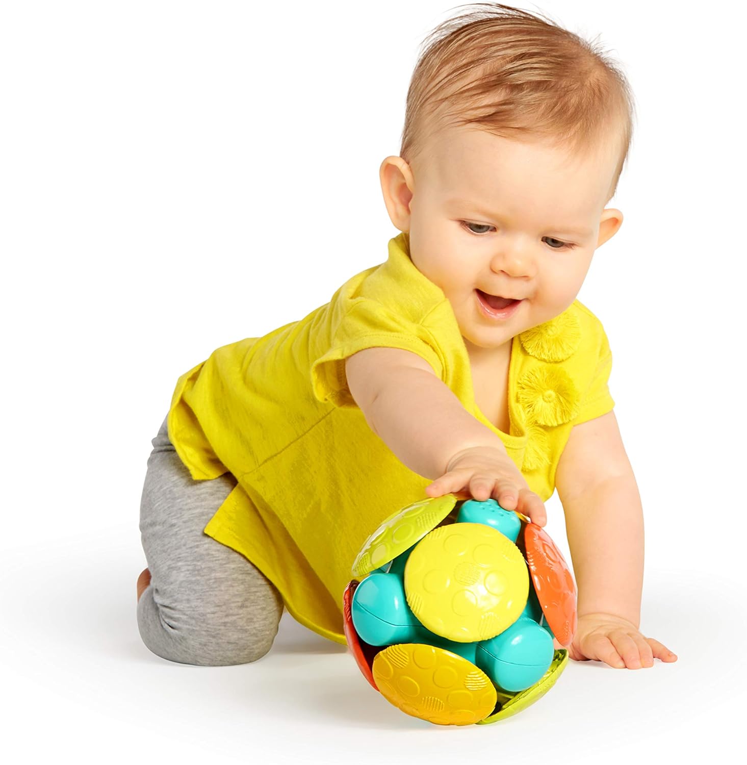 Bright Starts Wobble Bobble Ball - Interactive Chase Toy for Babies