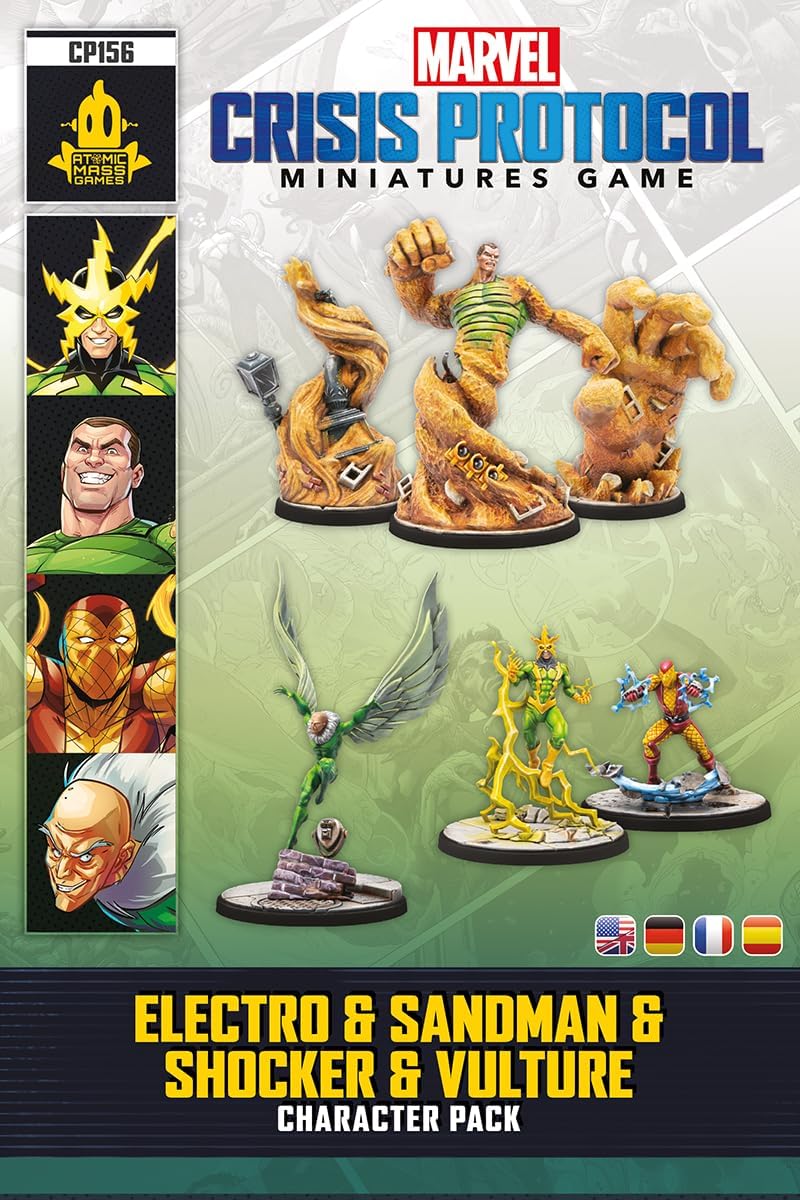 Atomic Mass Games Marvel Crisis Protocol Electro, Sandman, Shocker & Vulture Villains Pack 4