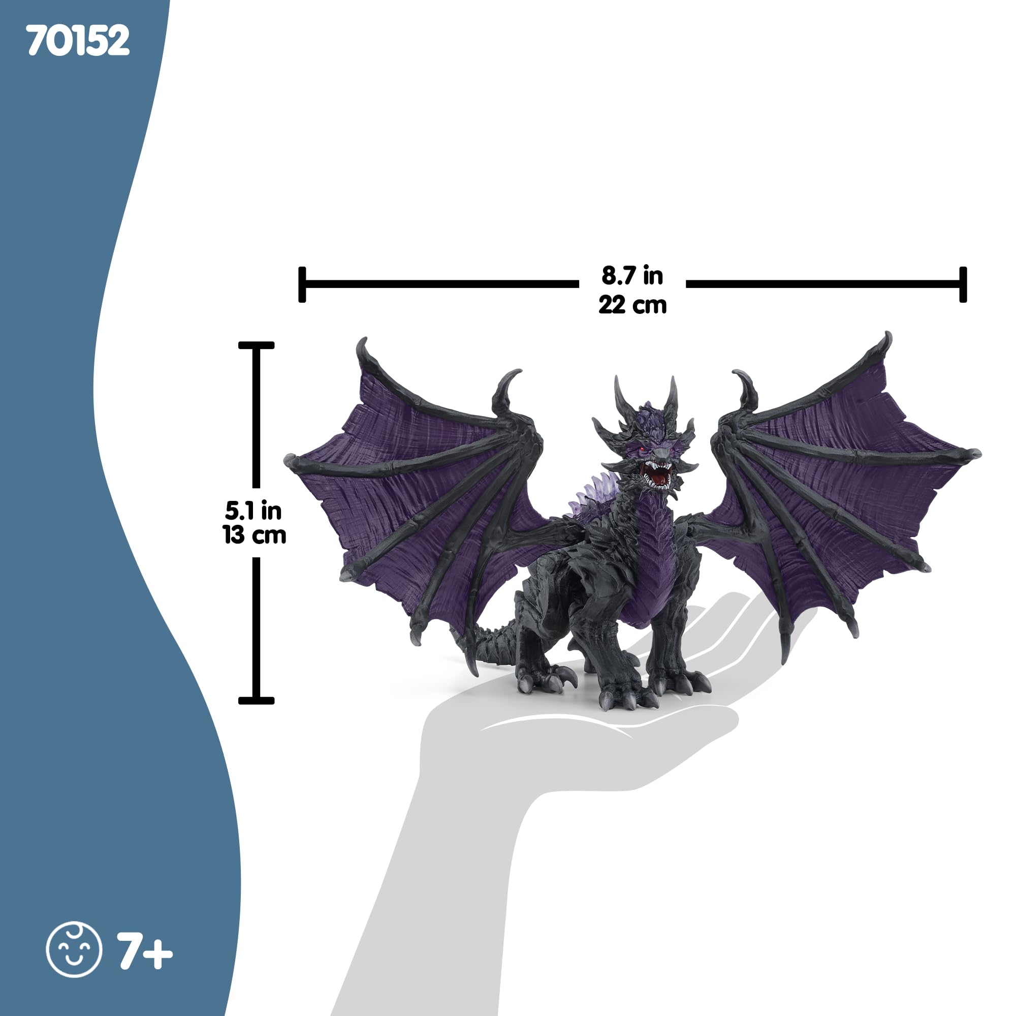 Schleich 70152 Eldrador Creatures Shadow Dragon Figurine - Translucent Black & Purple Dragon for Ages 7+ 10