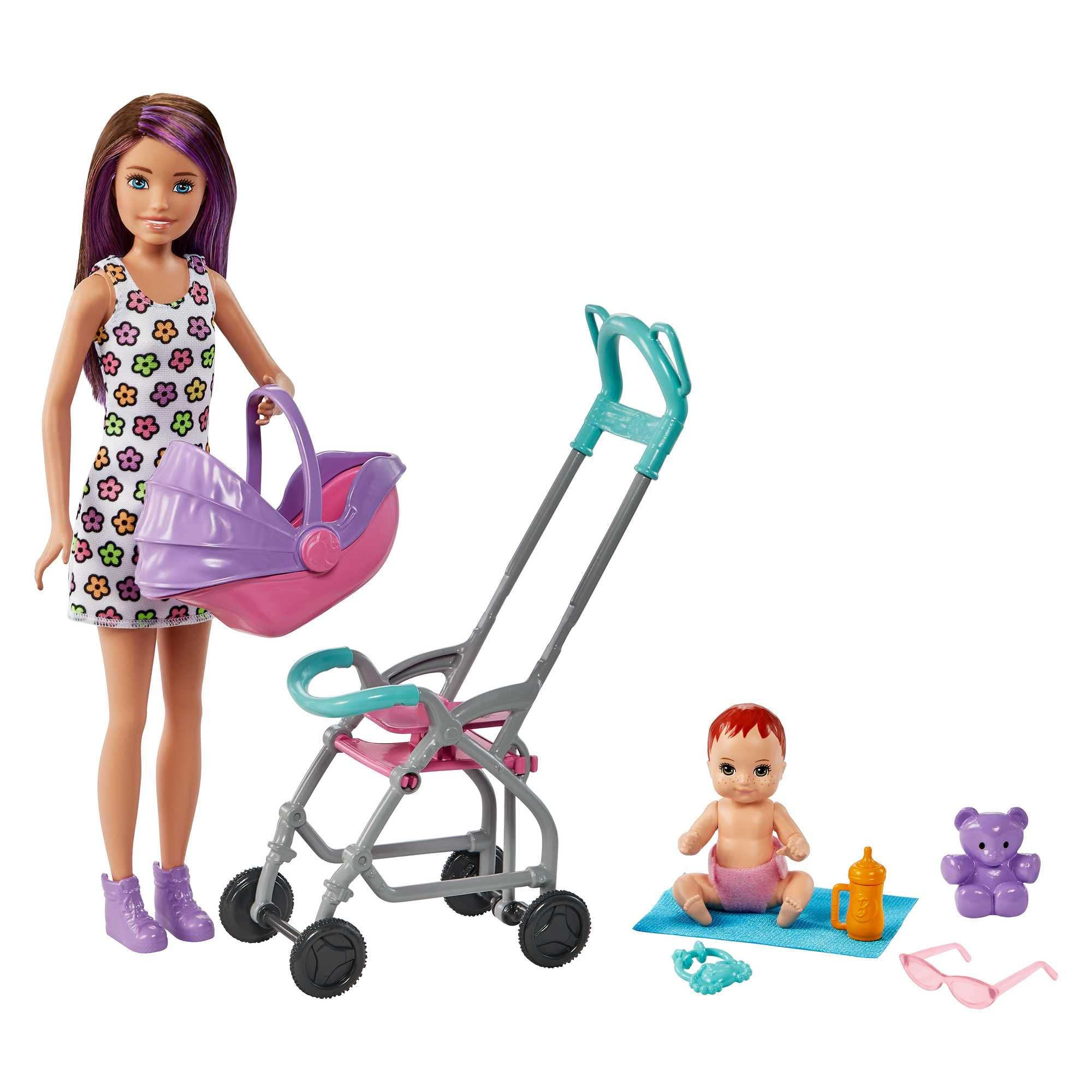 Barbie Skipper Babysitters Inc. Playset with Skipper Doll, Stroller, Baby Doll & 5 Accessories | Ages 3+