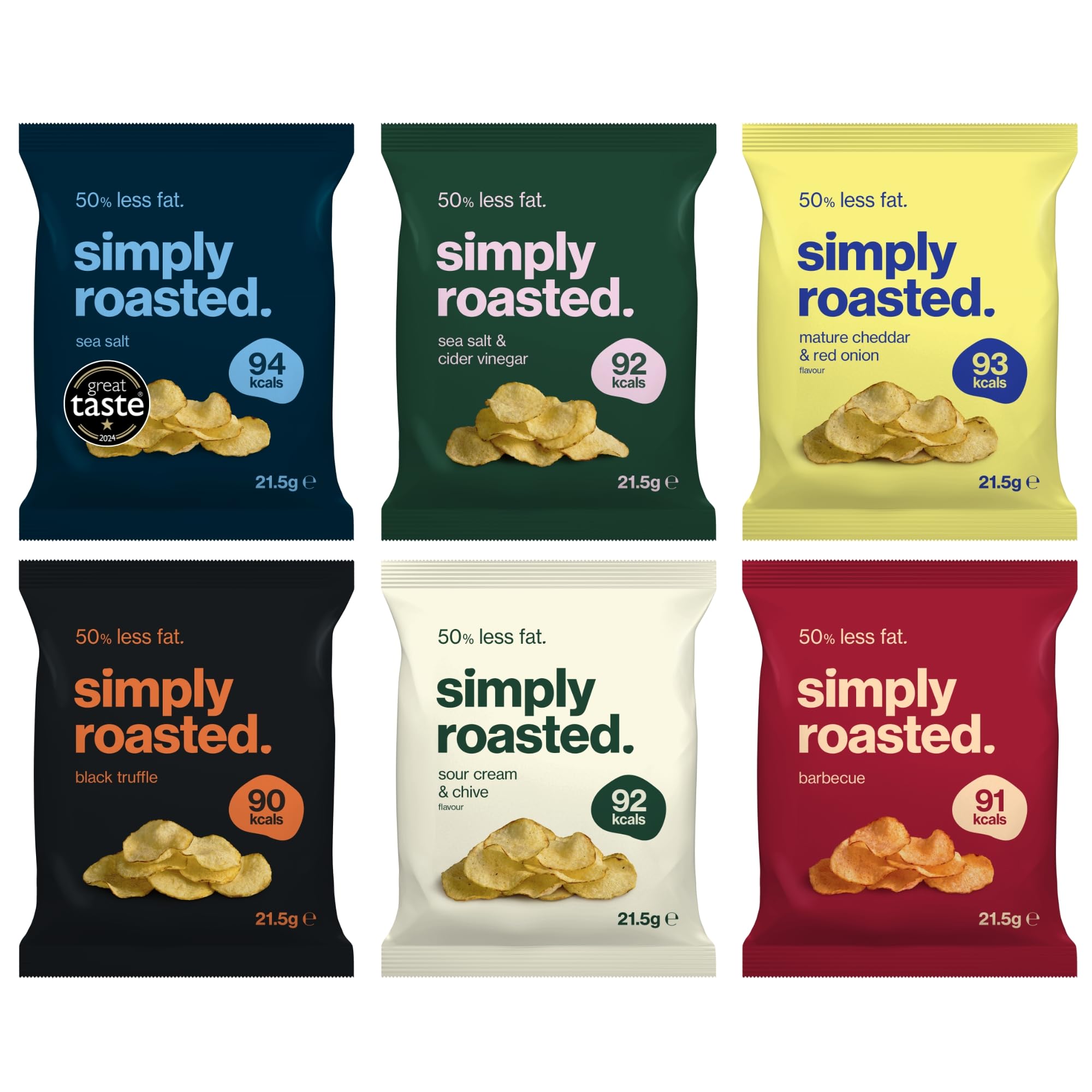 Simply Roasted Discovery Box | 12 x 21.5g Roasted Crisps Multipack | Gluten-Free, Vegan Snacks