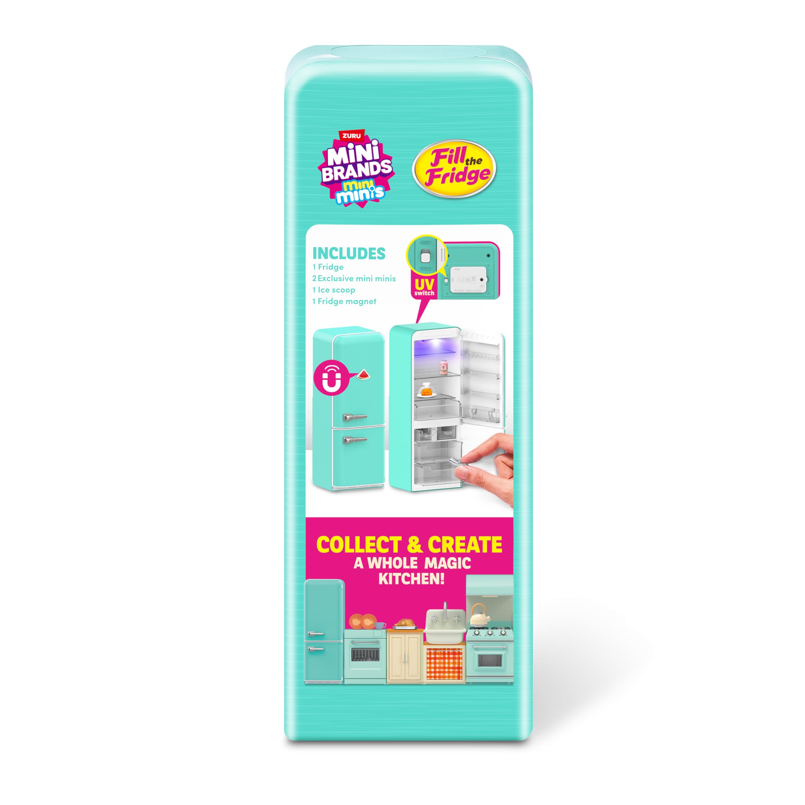 Mini Brands Fill The Fridge Playset with UV Light by ZURU | Includes 2 Exclusive Minis | Ages 8+ 3