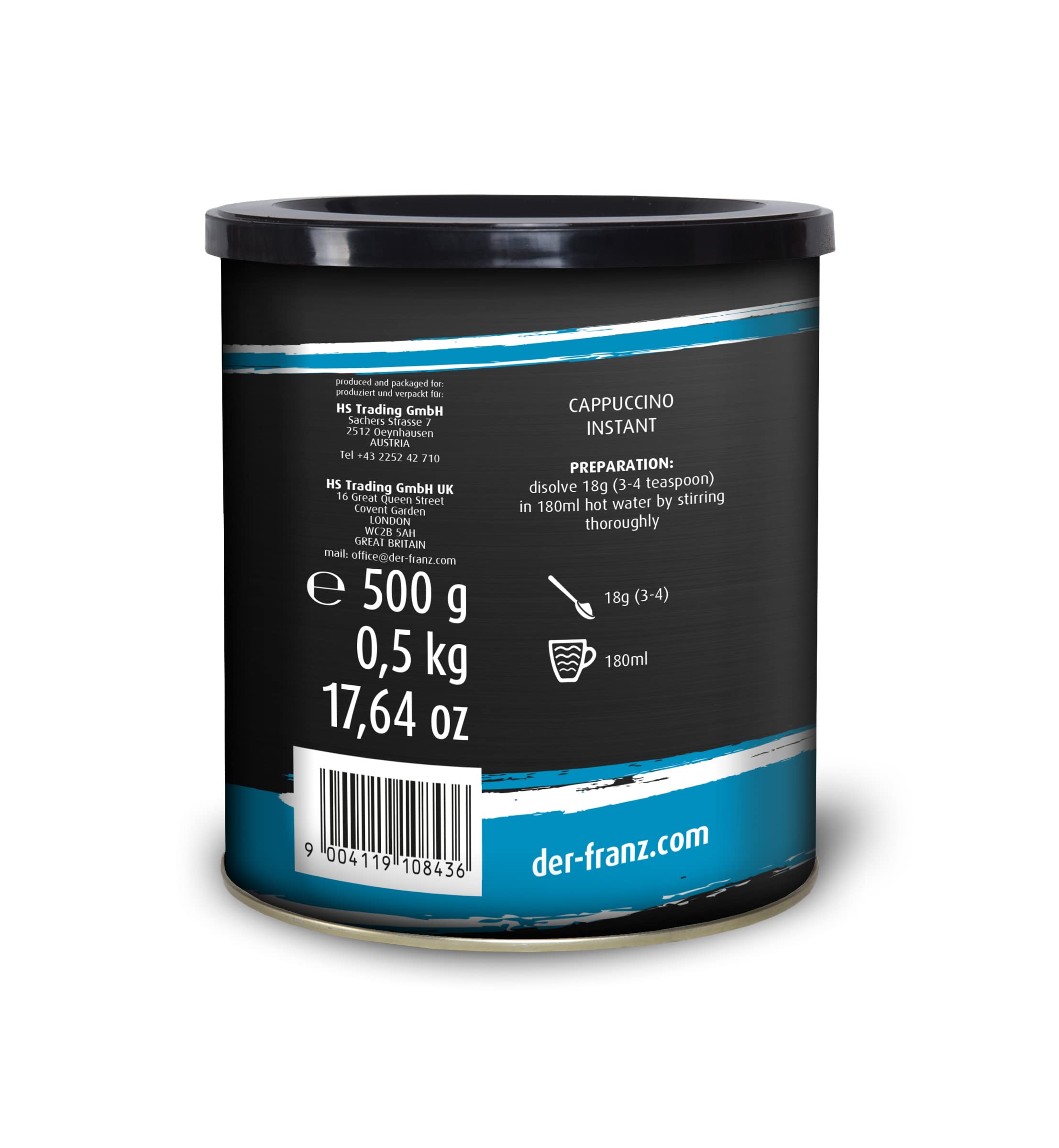 Der-Franz Instant Cappuccino 500 g – Fertige Cappuccino-Mischung mit 15,5 % Instantkaffee 4