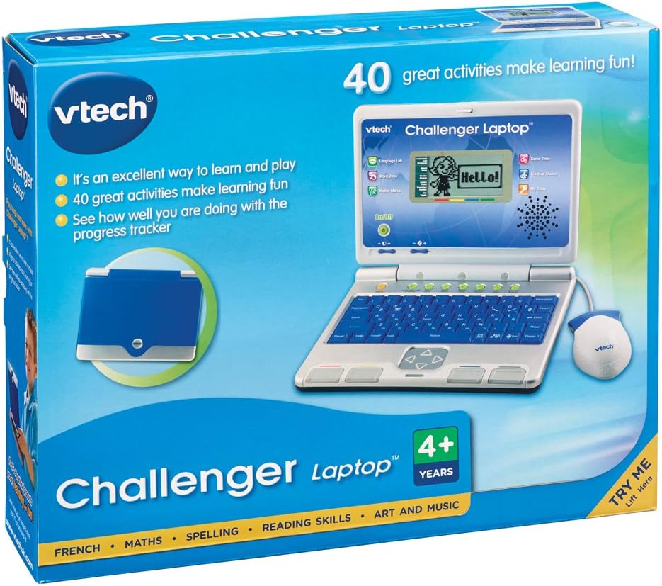VTech Challenger Laptop - Educational Kids Laptop with 40 Learning Games, 2-Player Mode, QWERTY Keyboard, Ages 3+ 3