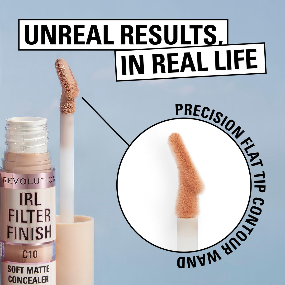 Revolution Beauty London IRL Filter Finish Concealer - Full Coverage, 16-Hour Wear | Liquid, C1 5
