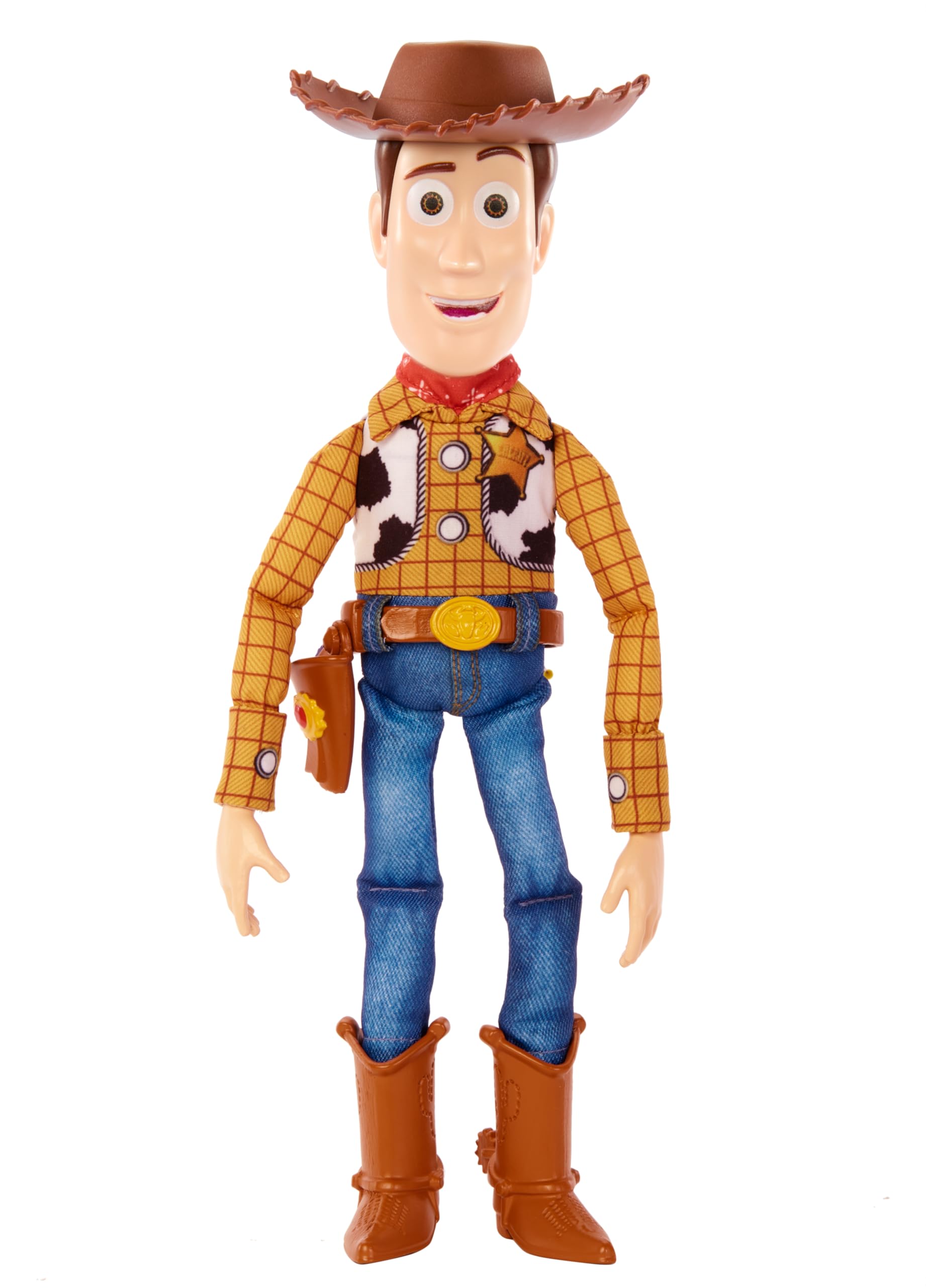 Mattel Disney Pixar Toy Story Roundup Fun Woody Talking Posable Figure - 12 Inch, 30+ Phrases