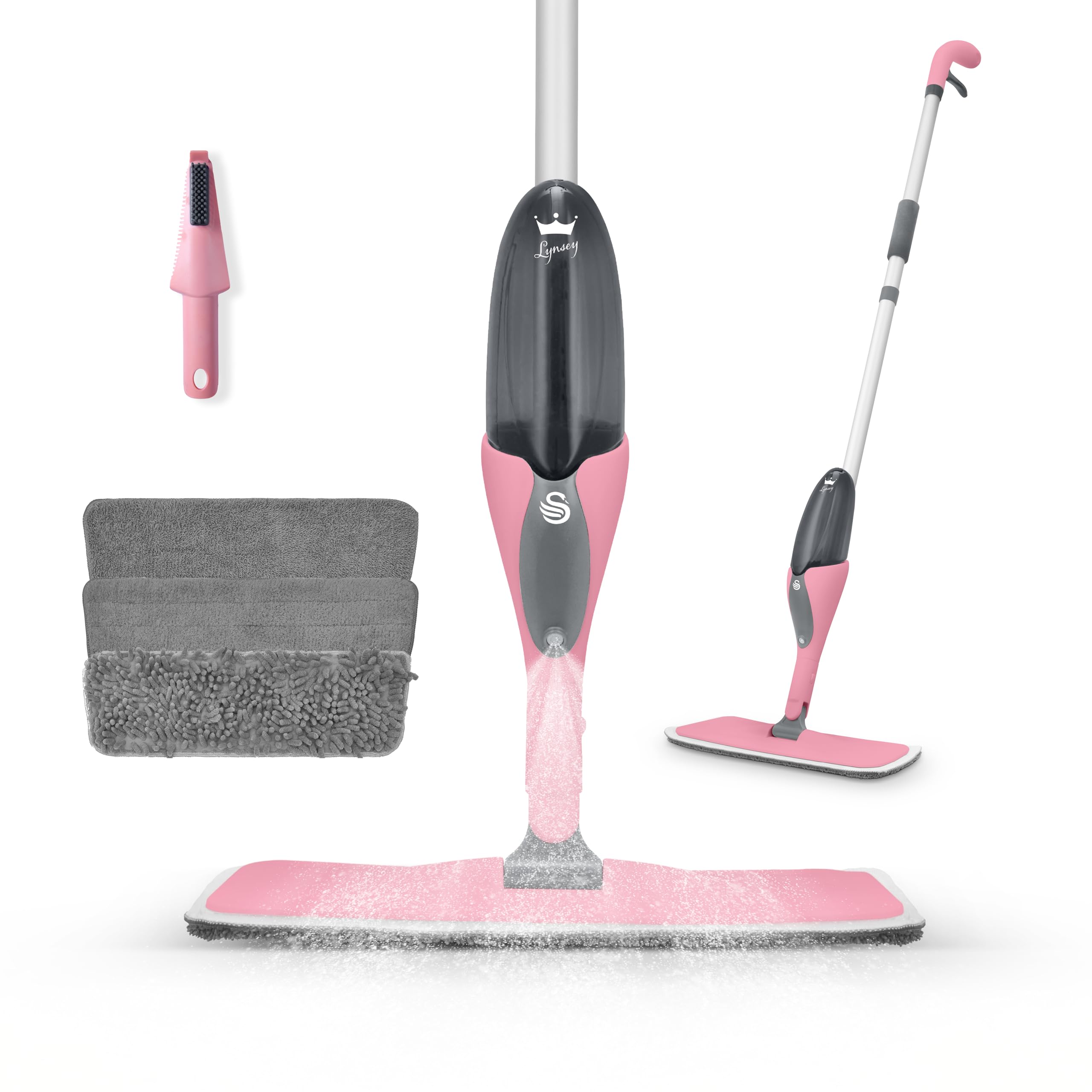 Swan Lynsey Queen of Clean Spray Mop - 2-in-1 Wet Mopping & Dry Dusting | Pink 1