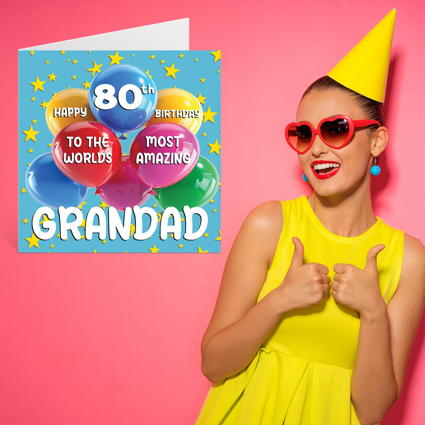 Stuff4 80th Grandad Birthday Card - World's Most Amazing Grandad | 145mm Square 7