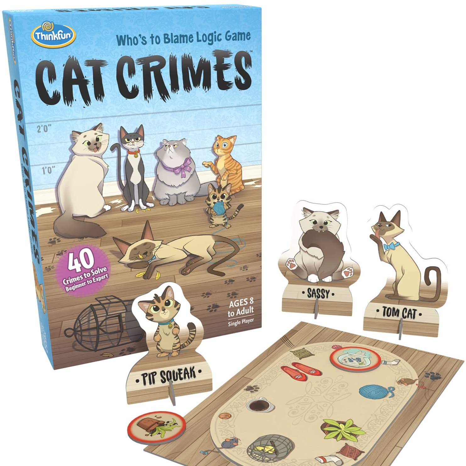 ThinkFun Cat Crimes Who's to Blame Brain Teaser Logic Challenge Game
