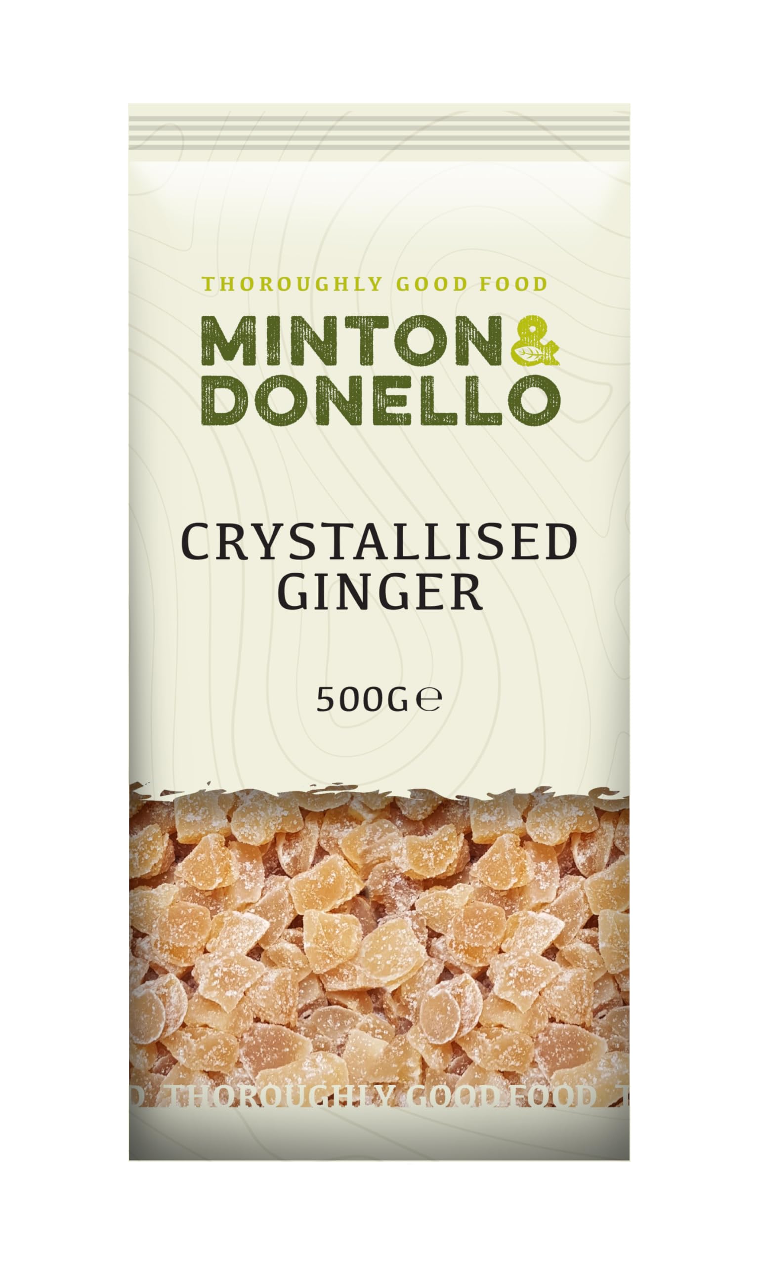 Minton & Donello - Diced Crystalized Ginger, Sweet with a Spicy Kick, 500g