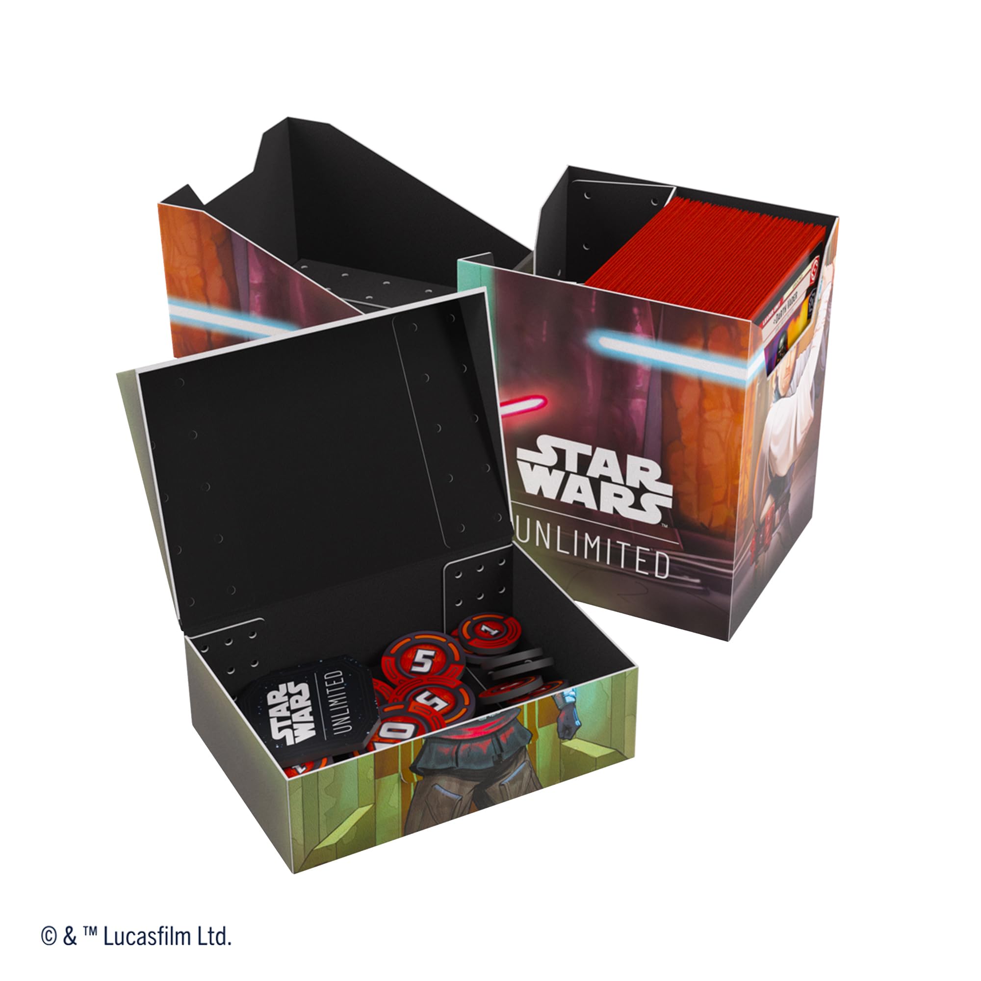 Gamegenic Star Wars Unlimited Soft Crate - Obi-Wan Kenobi/Darth Maul Deck Box with Token Storage 9