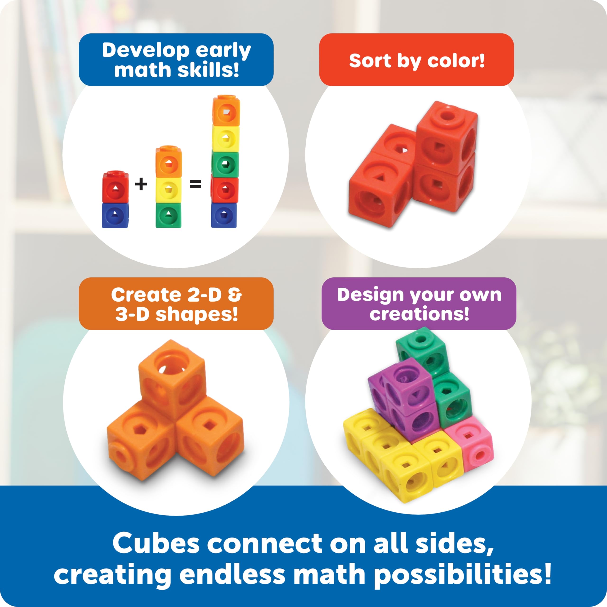 Learning Resources MathLink Cubes – Pädagogisches Bauset für Kinder ab 5 Jahren 12
