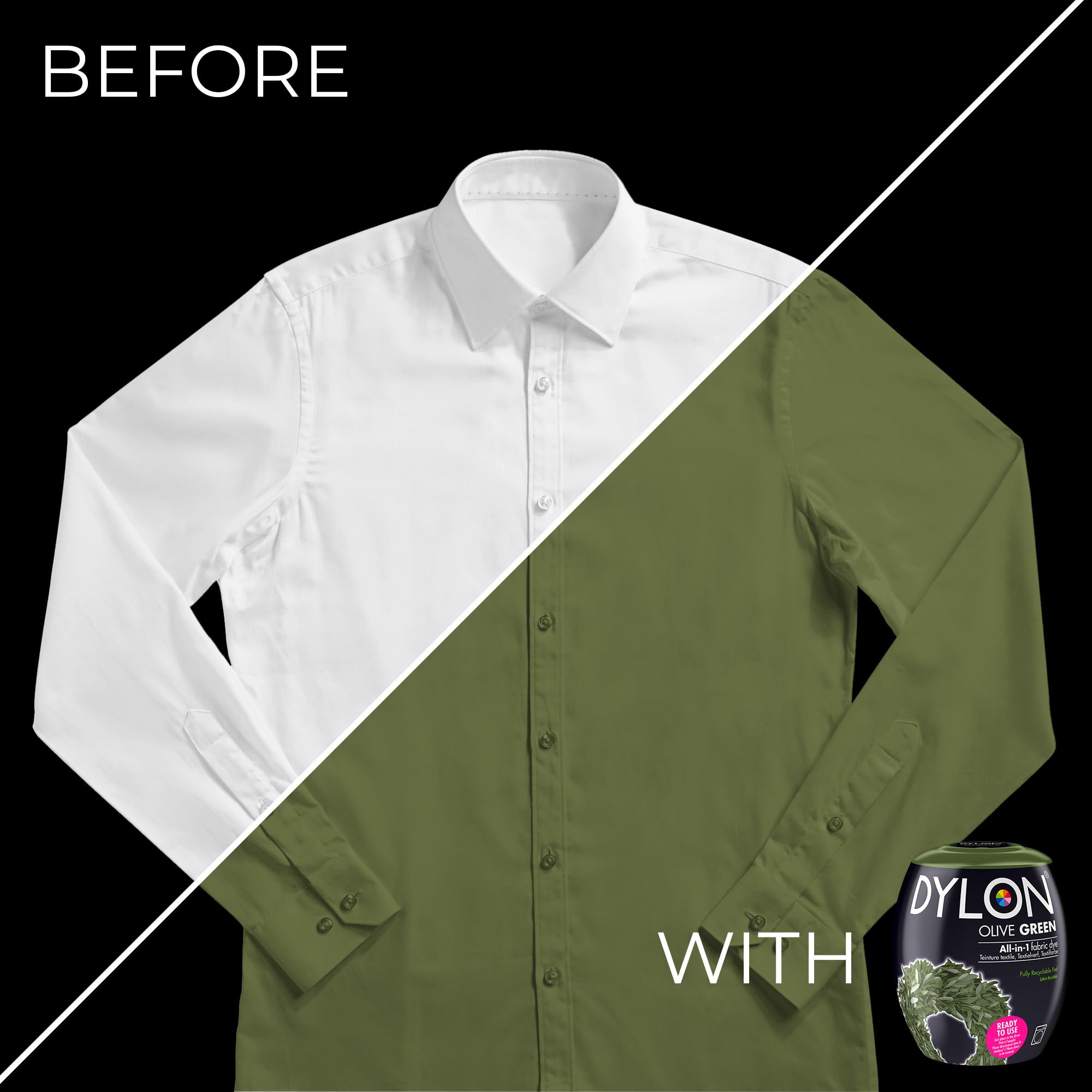 Dylon - Washing Machine Fabric Dye Pod Olive Green 350g 5