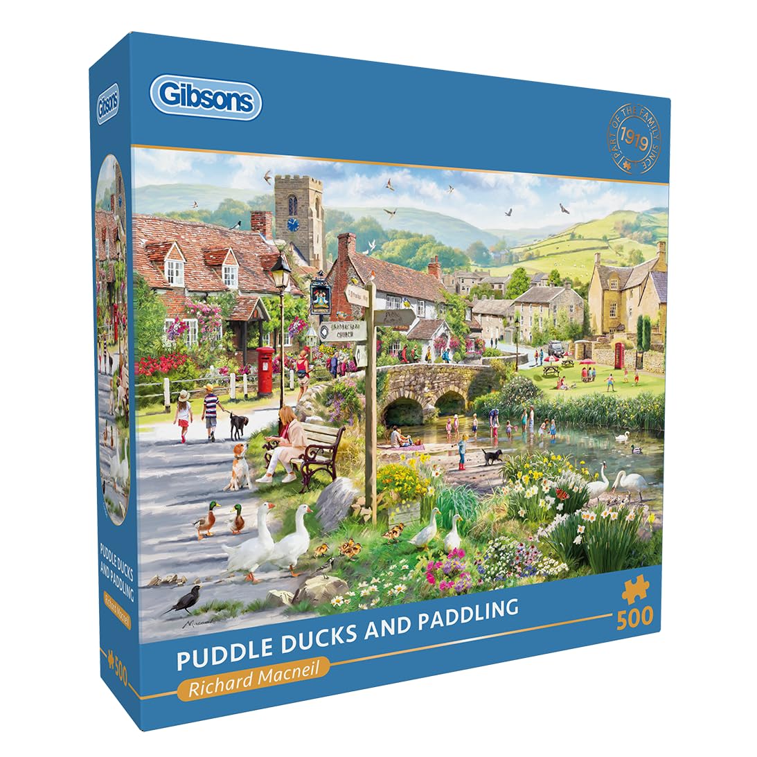 Gibsons Puddle Ducks & Paddling Jigsaw Puzzle - 500 Pieces | Richard Macneil Art | UK Made