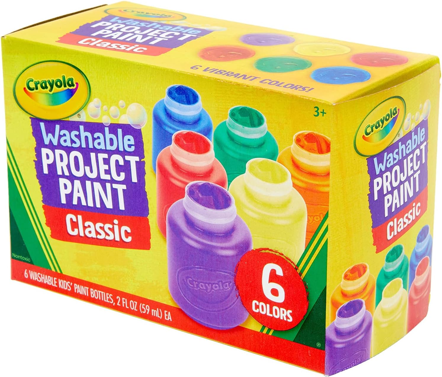 Crayola Washable Kids Paint Set - 6 Non-Toxic Tempera Paints for Ages 3+ 10