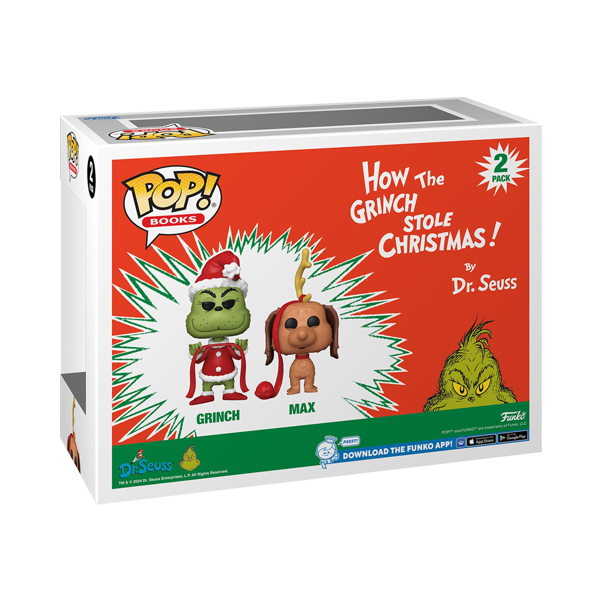 Funko Pop! Bücher Wie der Grinch Weihnachten gestohlen hat – Der Grinch mit Max Vinylfigur 2er-Pack (72505) 4