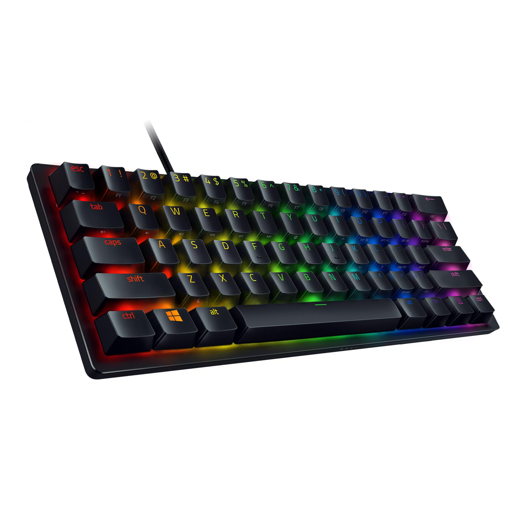 Razer Huntsman Mini - 60% Compact Gaming Keyboard with Purple Clicky Optical-Mechanical Switches, Doubleshot PBT Keycaps, Detachable USB-C Cable | UK Layout | Black 15