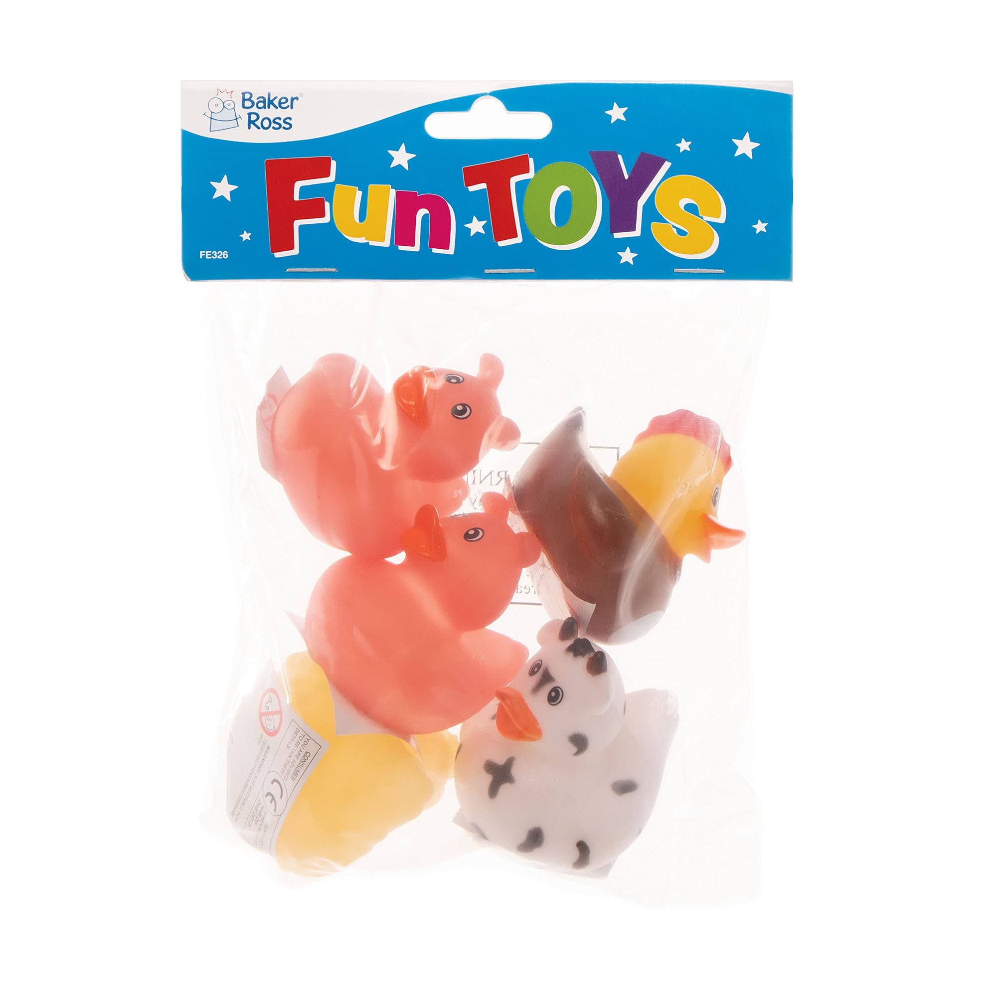 Baker Ross Farm Rubber Duck Bath Toys - Pack of 8 | 6 cm Ducks | Ages 3+ 6