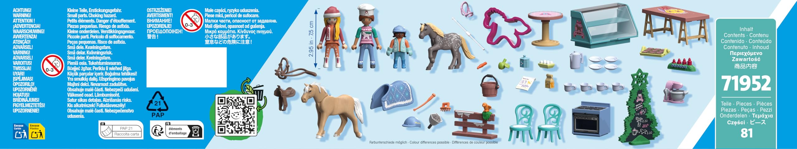 PLAYMOBIL Horses of Waterfall - Christmas Baking in the Riding Café Playset - Ages 4-10