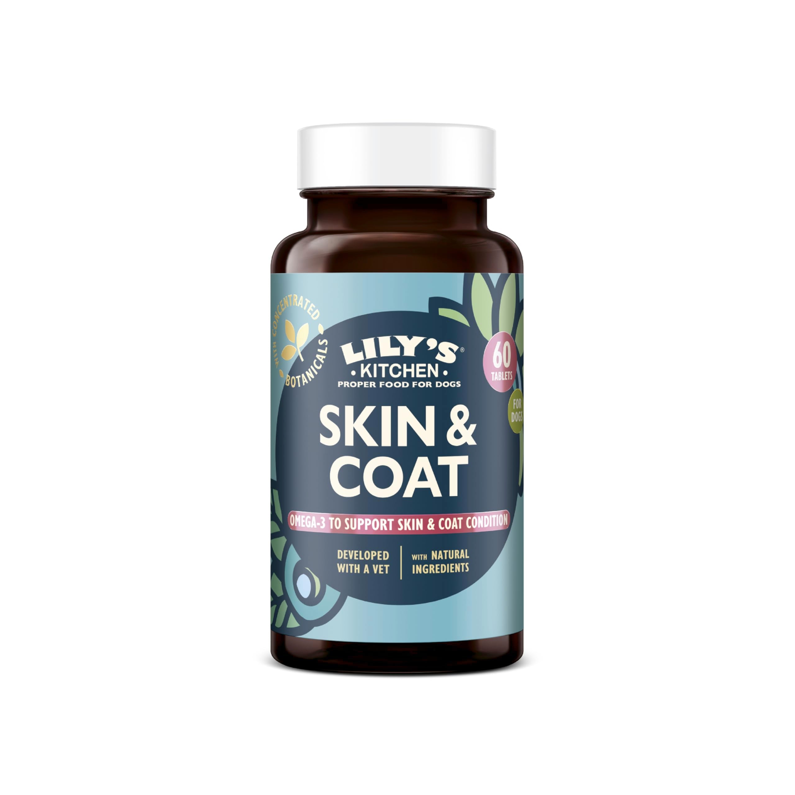 Lily's Kitchen Skin & Coat Support Supplements for Adult & Senior Dogs | 60 Tablets