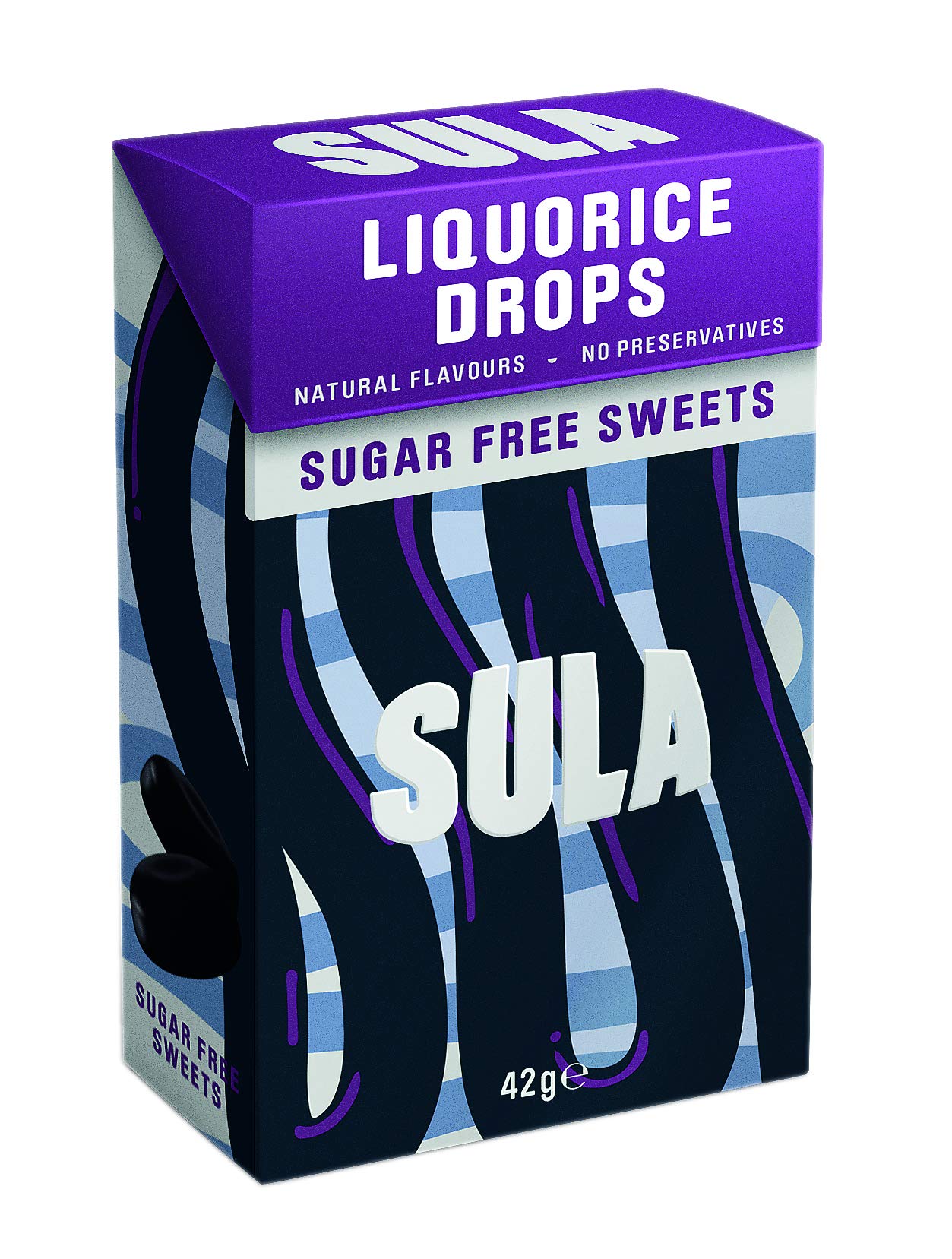 Sula - Liquorice Drops Sugar Free Boiled Sweets (42 g)