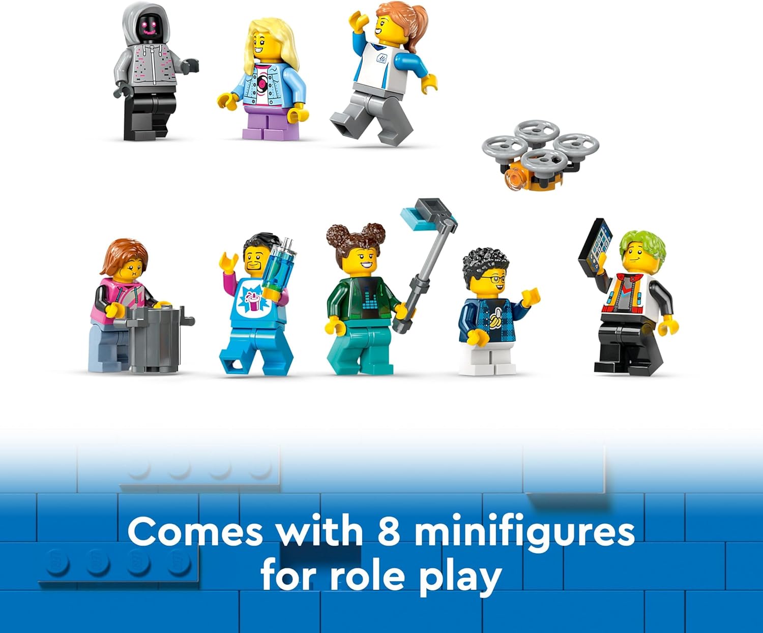 LEGO City Robot World Roller-Coaster Park Set 60421 - Building Toy with Mech, Arcade & Minifigures