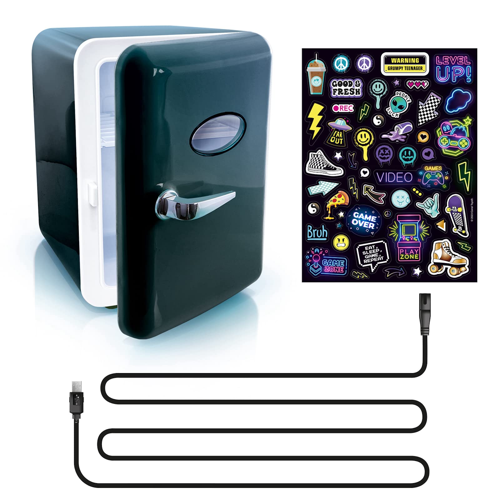 So Chill Mini Fridge - Compact 4L USB-Powered Cooler with Stickers for Personalization 6