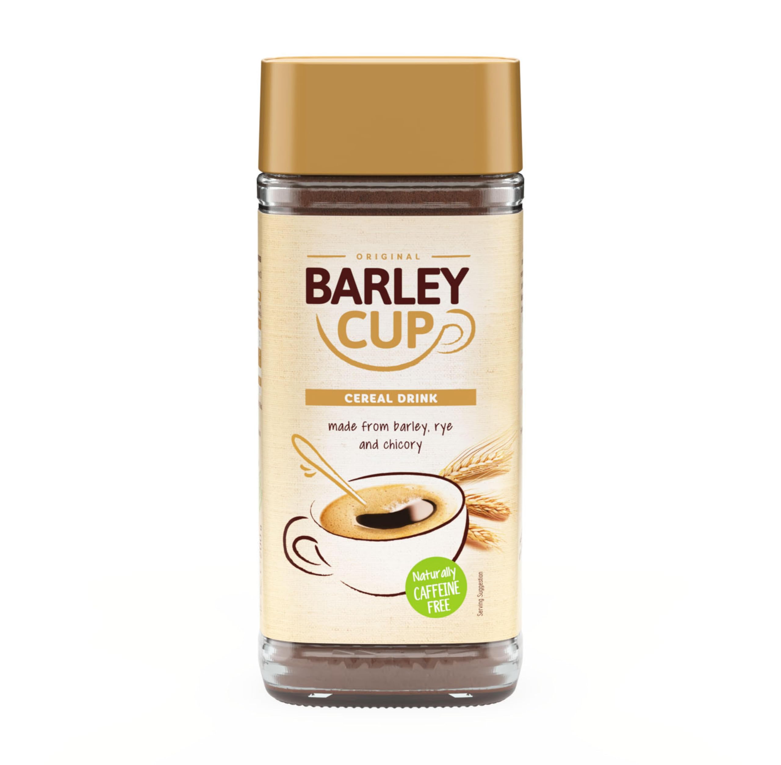 Barleycup Instant Grain Beverage 200g - Caffeine-Free Vegan Coffee Substitute with Roasted Barley, Rye & Chicory