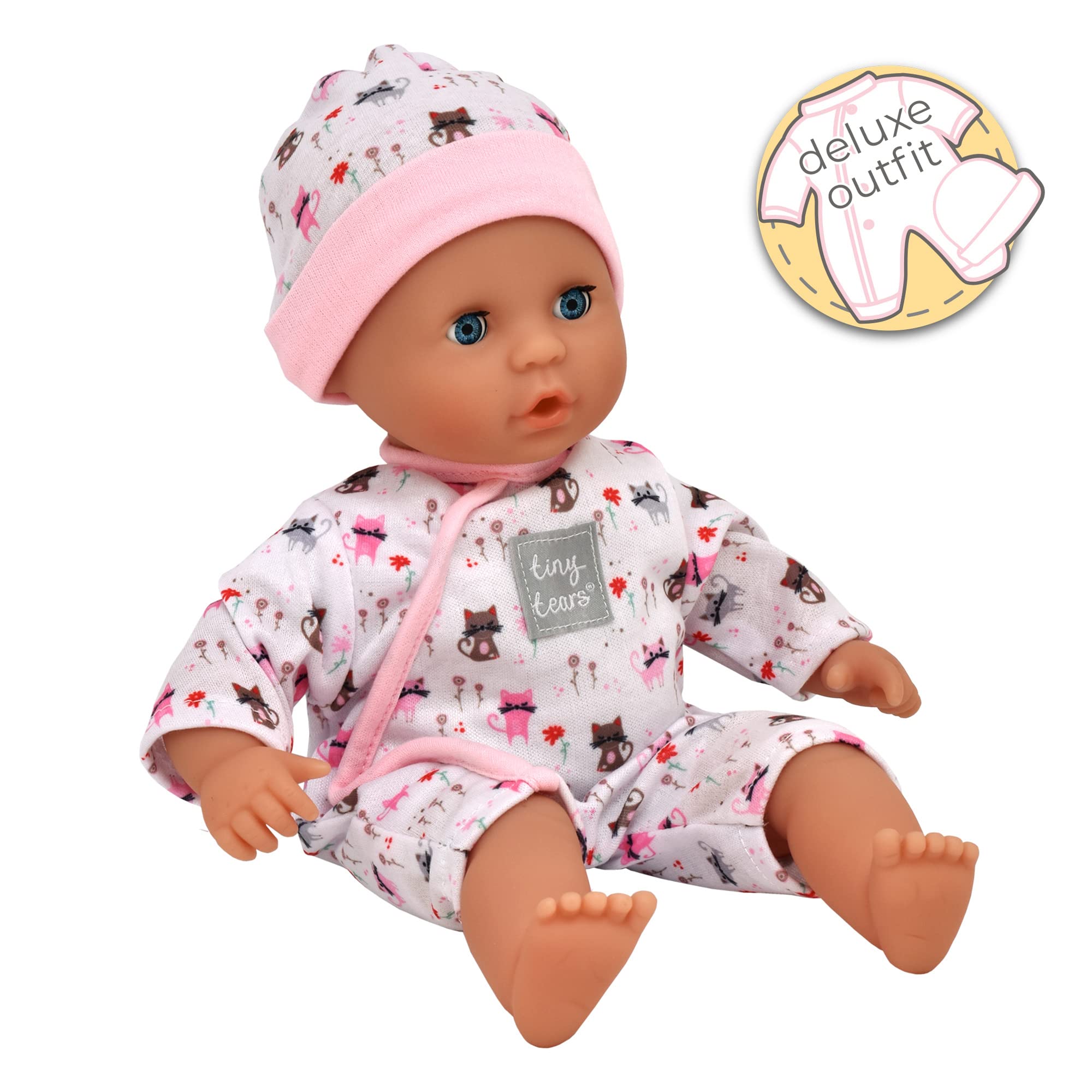 Tiny Tears Teeny Babypuppe – 30 cm weicher Körper mit Schlafaugen und Deluxe-Outfit 3