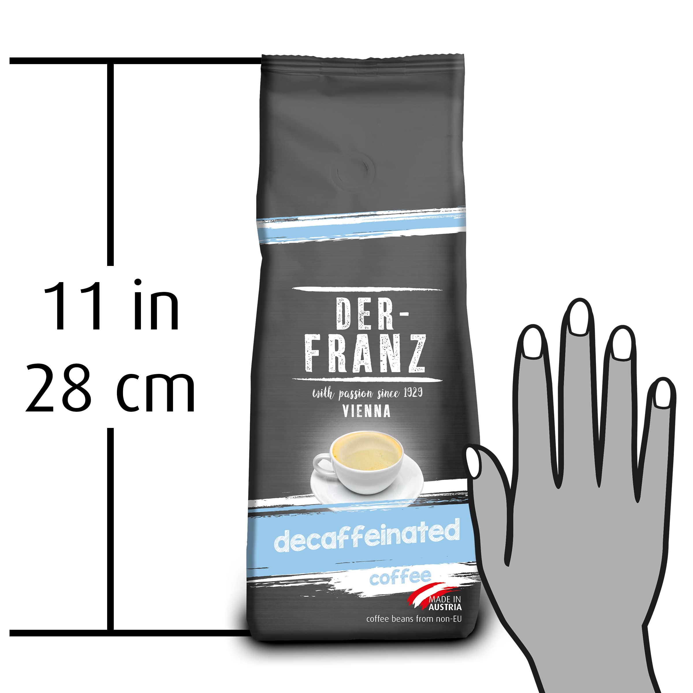 Der-Franz Decaffeinated Ground Coffee, 100% Arabica Blend, 2 x 500g