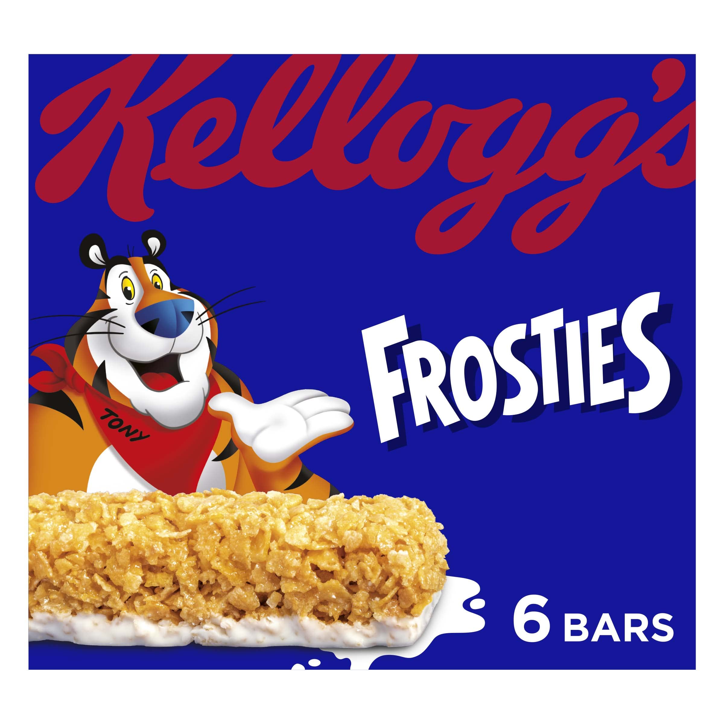 Kellogg's Frosties Cereal and Milk Bars Box, 6 x 25g - Toasted Maize Snack with Milky Layer