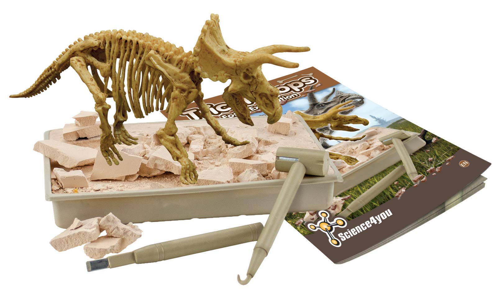 Science4you Triceratops Fossil Digging Kit - 10-Piece Dinosaur Excavation Set for Kids 6+ 3