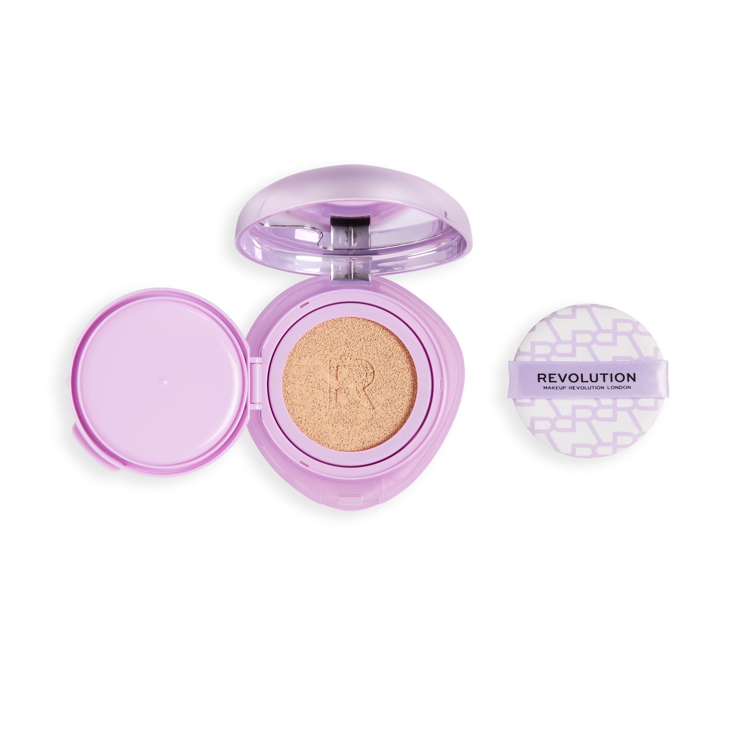Revolution Beauty London Superdewy Cushion Foundation - Buildable Coverage, Hydrating Finish | Fair Warm