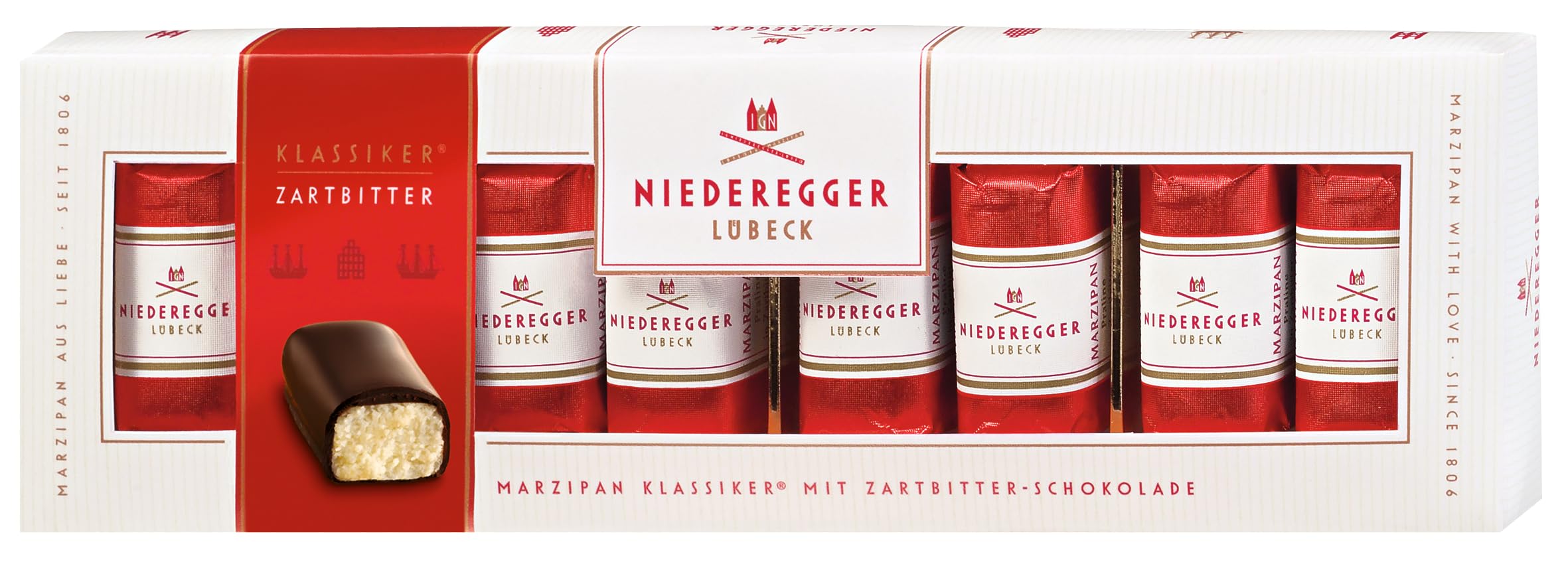 Niederegger Dark Chocolate Covered Marzipan Mini Loaves Gift Box | 100g