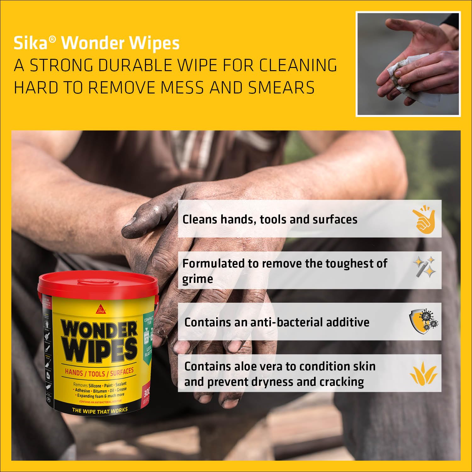 Sika – Everbuild Wonder Wipes Mehrzweck-Reinigungstücher für das Baugewerbe 6