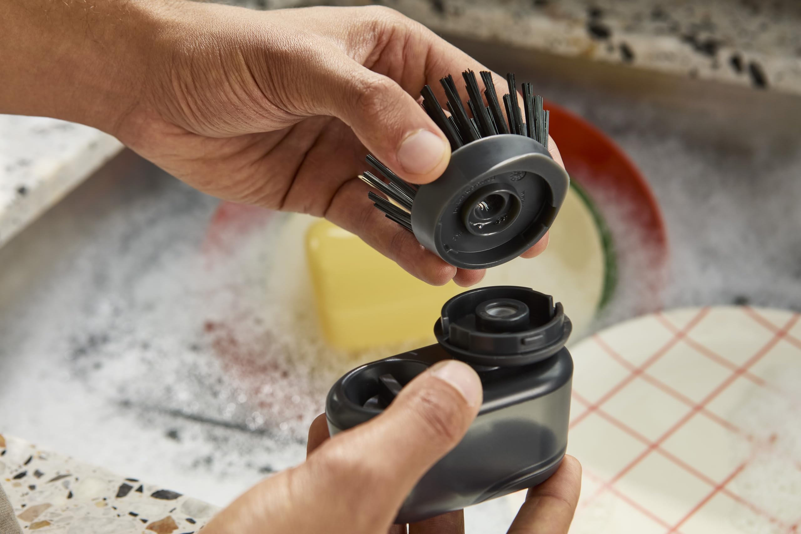 Joseph Joseph SinkTech Dish Brush Replacement Heads - Pack of 2, Graphite 3