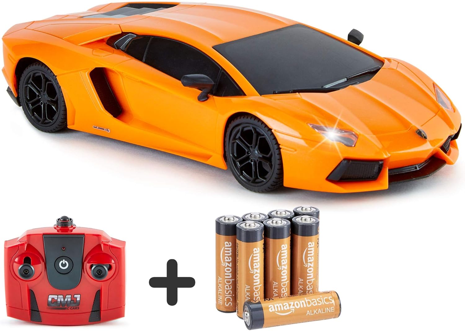 CMJ RC Cars Lamborghini Aventador LP700-4 1:24 Scale Remote Control Car with Working Lights (Orange) 3