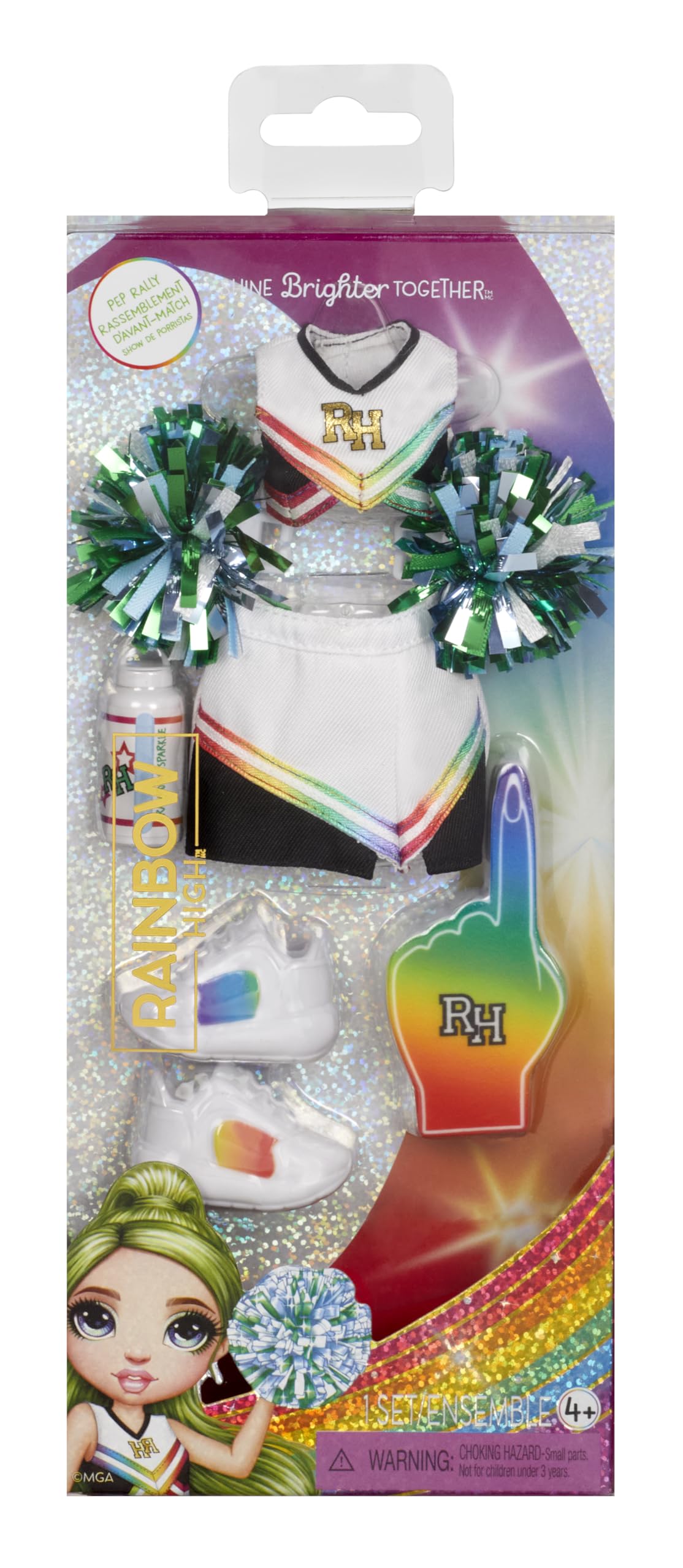 Rainbow High Pep Rally Fashion Pack - Cheerleading Outfit with Accessories for 11" Dolls, Ages 4-10 3