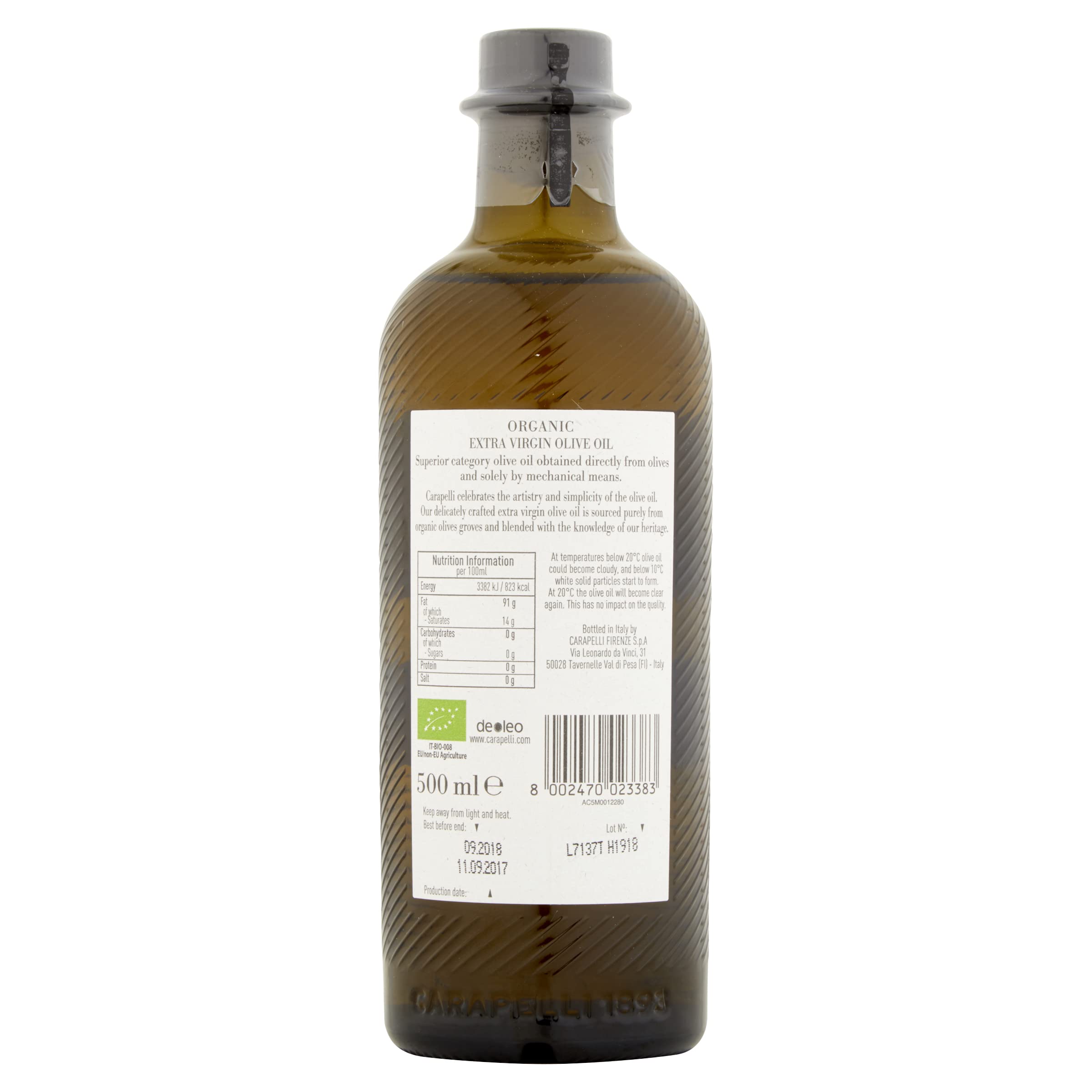 Carapelli Organic Extra Virgin Olive Oil, 500ml Glass Bottle 4