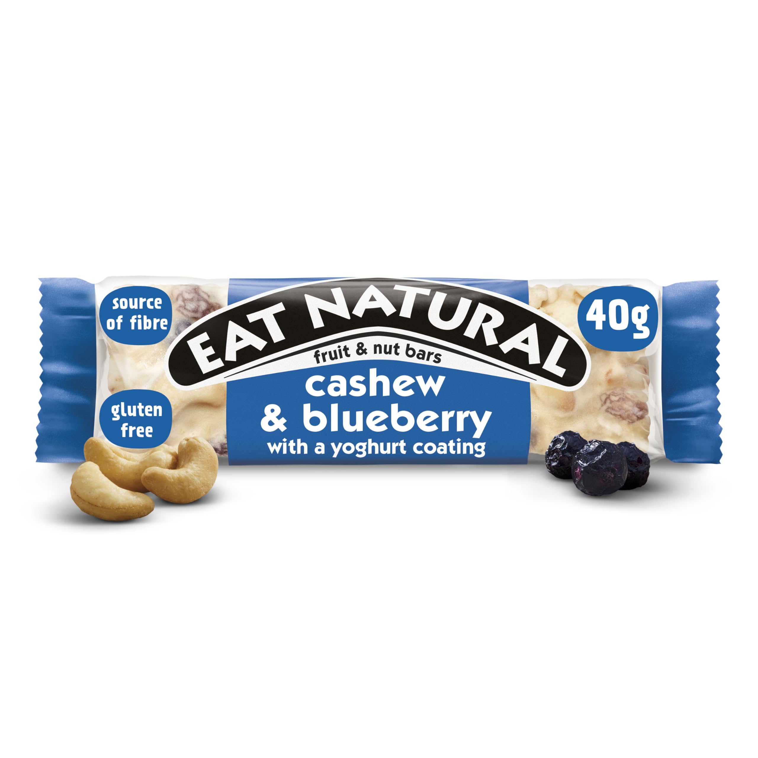 Eat Natural - Cashew & Blueberry with Yoghurt Coating Fruit & Nut Bars (12 x 40g)