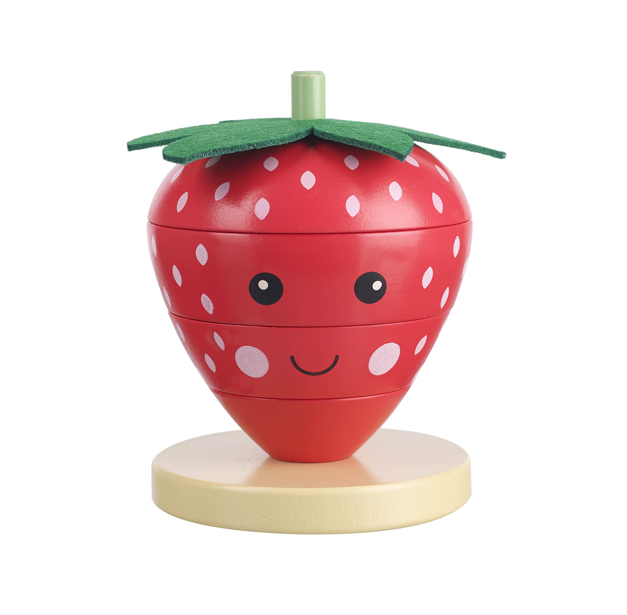 Orange Tree Strawberry Stacking Rings - Wooden Educational Toy for Toddlers 12 Months+