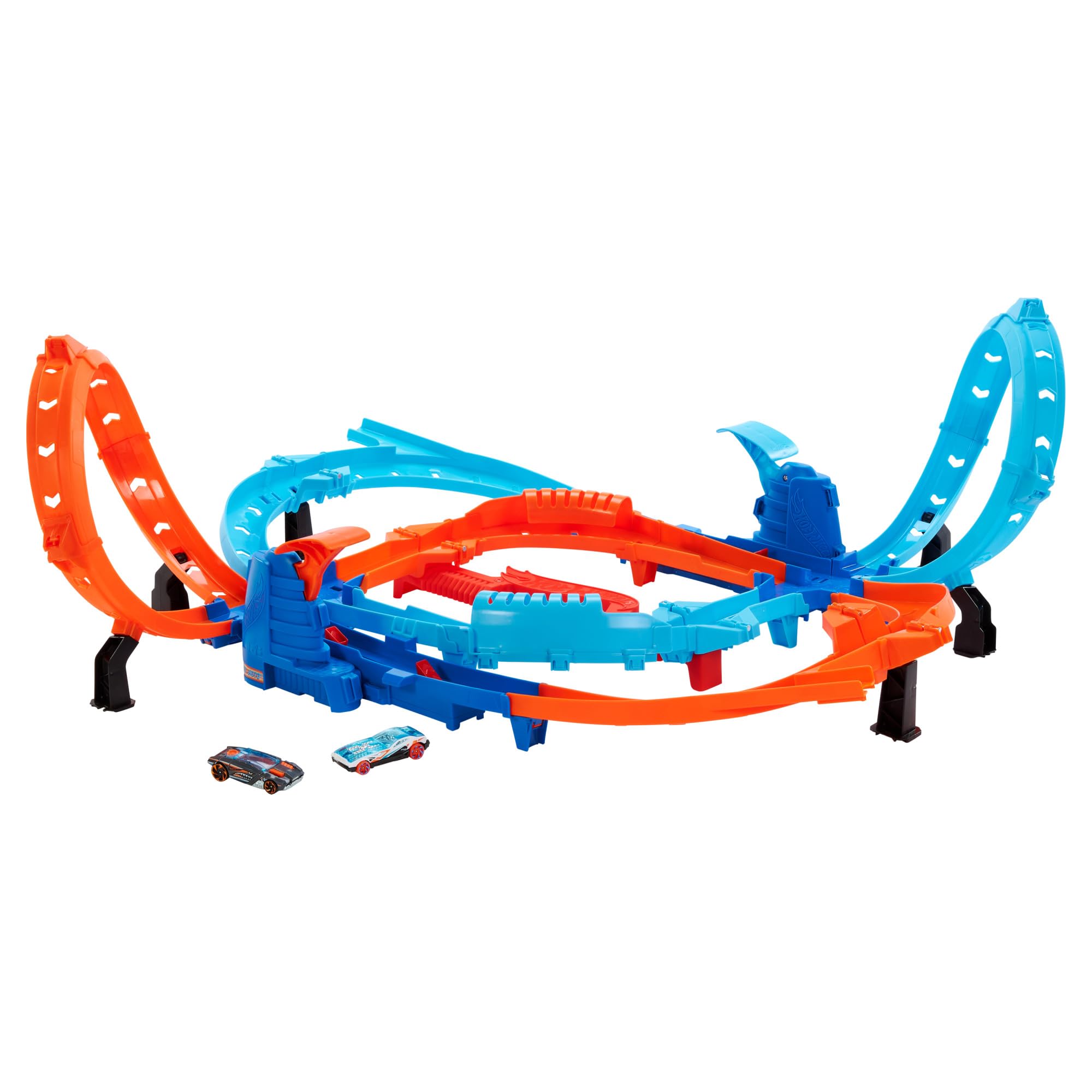 Hot Wheels Ultra Hots Blast Launch Face-Off Track Set - 2 Car Race & Crash Playset for Kids