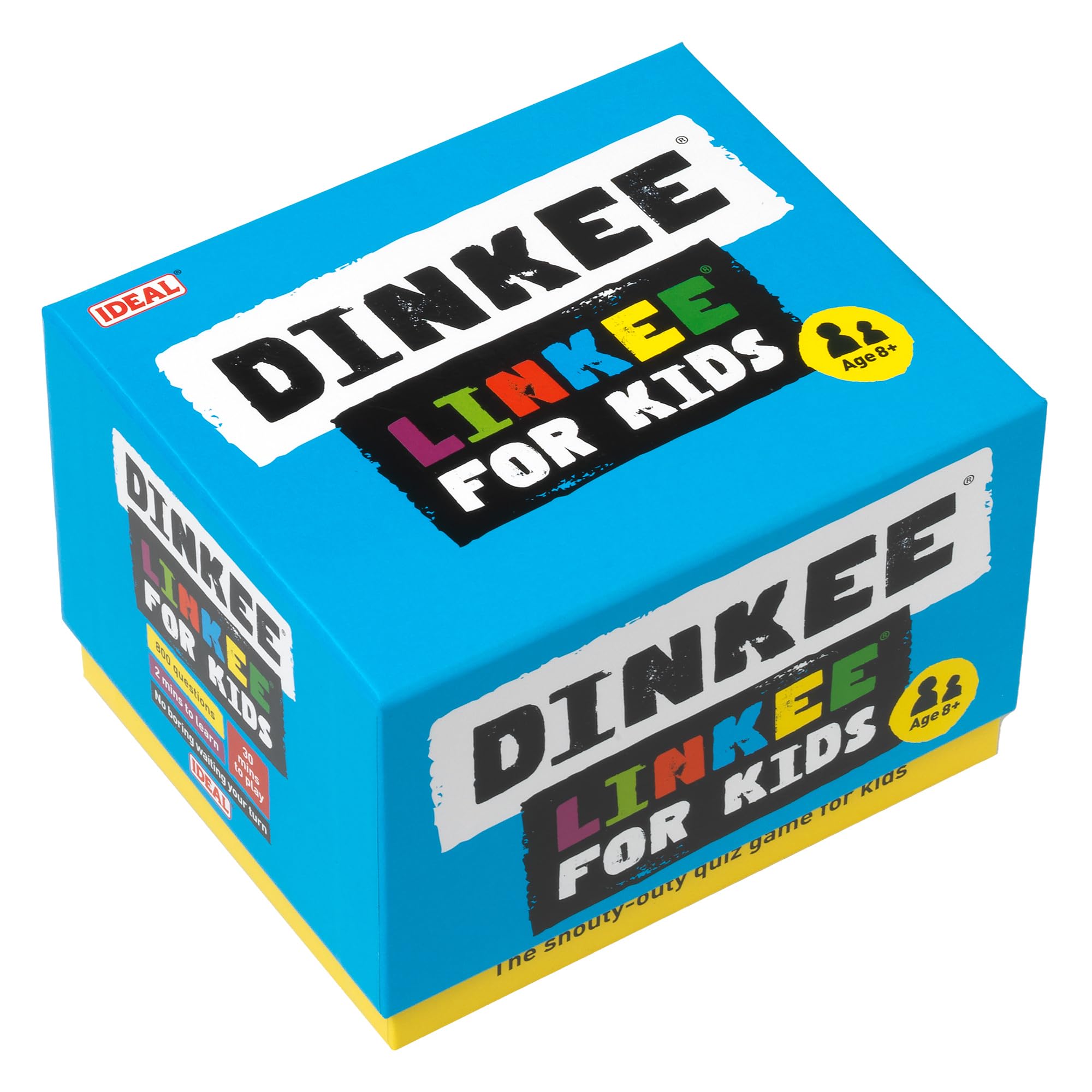 IDEAL Dinkee Linkee Trivia Game for Kids - Card Game for 3-30 Players, Ages 8+