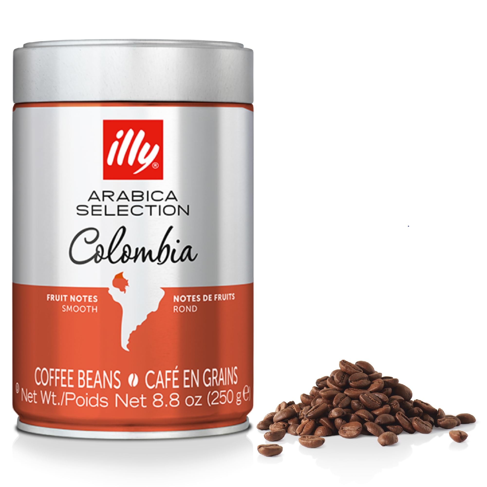 illy - Colombia Single Origin Medium Roast Coffee Beans - 100% Arabica - Ideal for Espresso, Moka Pot, Filter - 250g Tin
