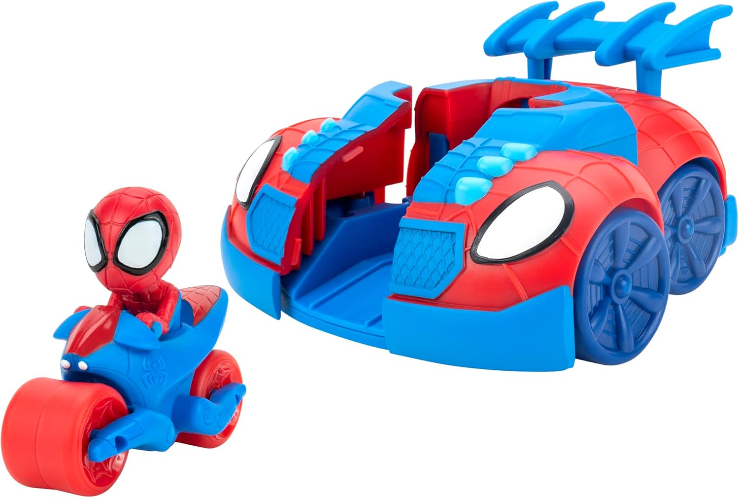 Spidey and Friends Web Strike 2-in-1 Vehicle - Launchable Web Cycle for Kids 3+ 4