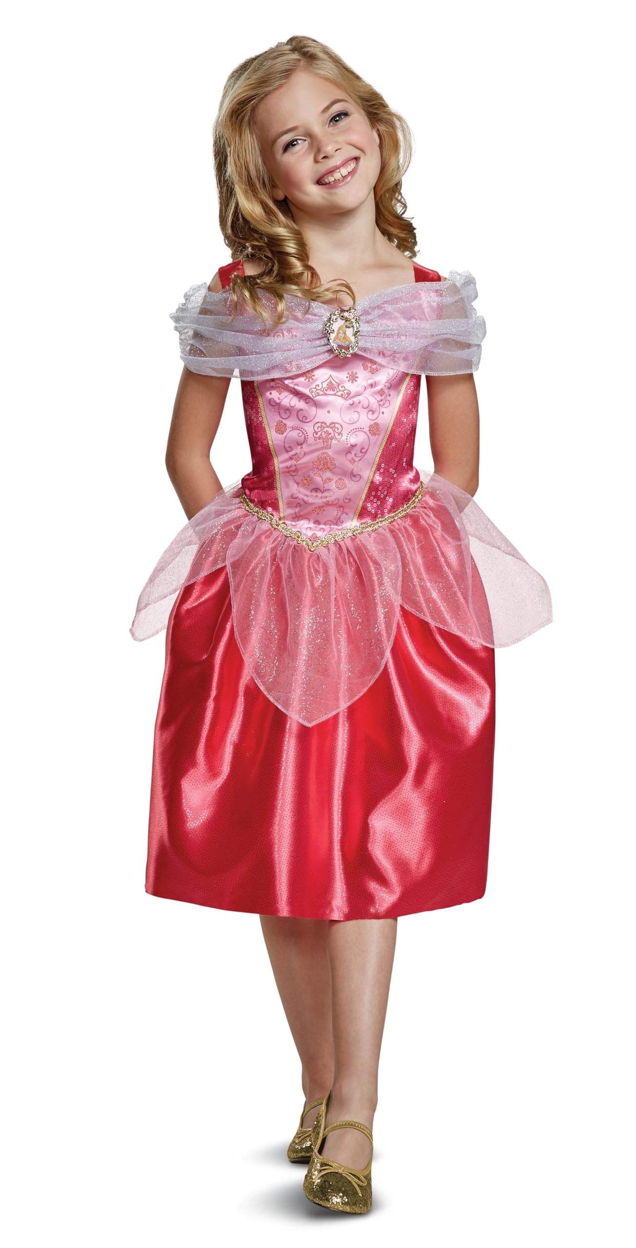 DISGUISE 140589M-EU-6 Aurora Classic (Eu) Dress Up Costume, Girls, Pink and