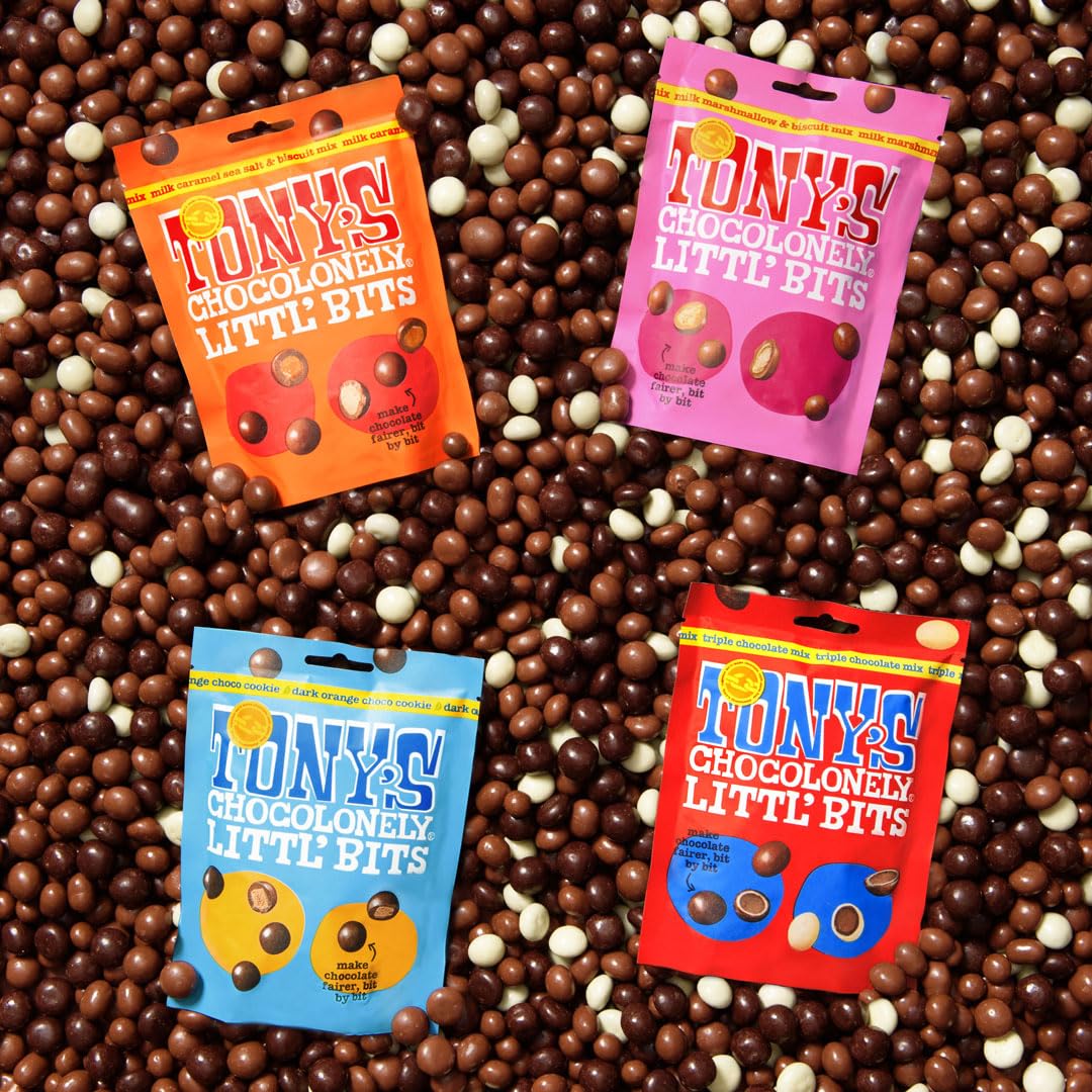 Tony's Chocolonely - Littl’ Bits Triple Chocolate Mix Balls - Mini Chocolate Treats in Sharing Pouch - 100g 4