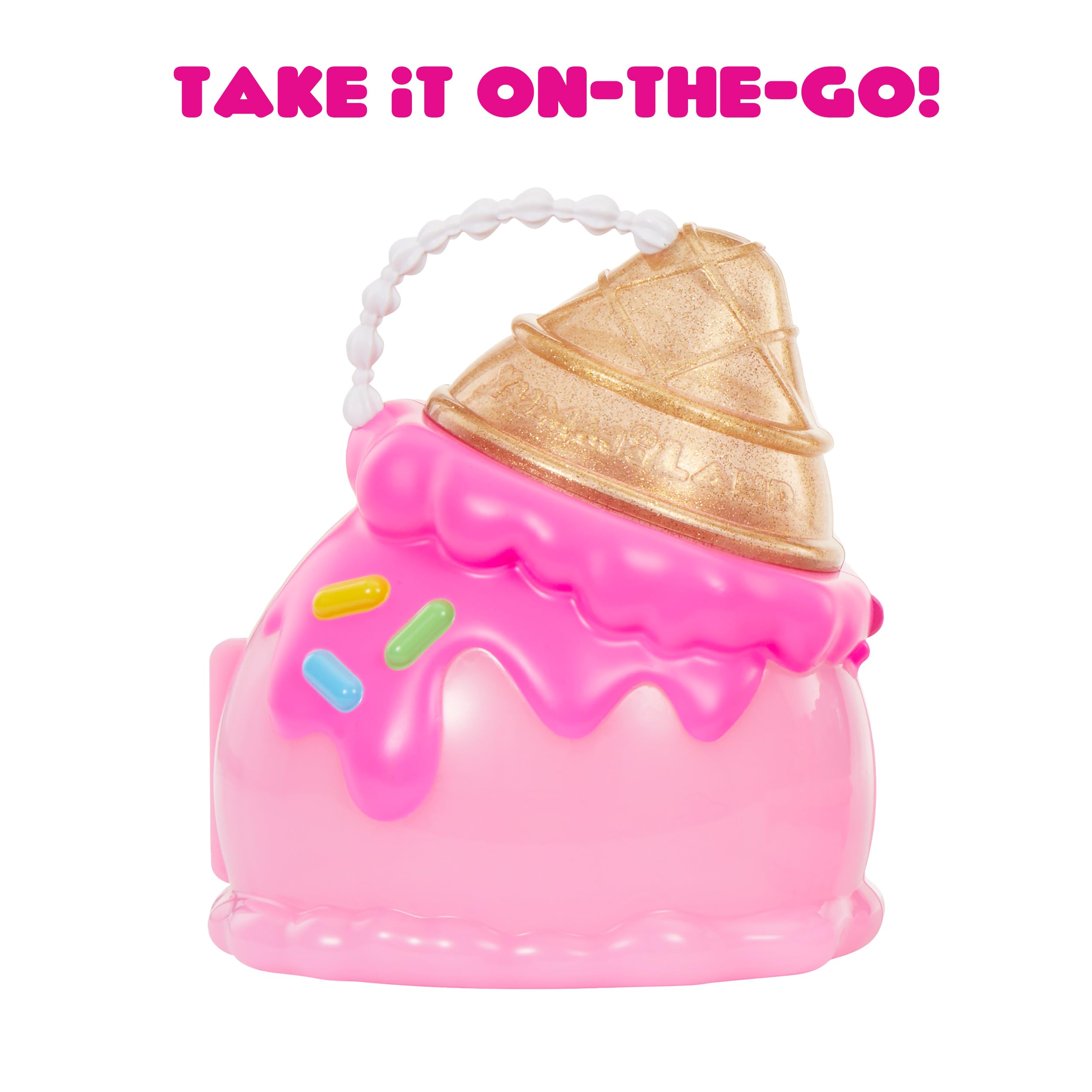 Yummiland Beauty Bag Playset - Ice Cream Cone with Bianca Bubblegum Lip Gloss Doll & Real Nail Care Accessories 3